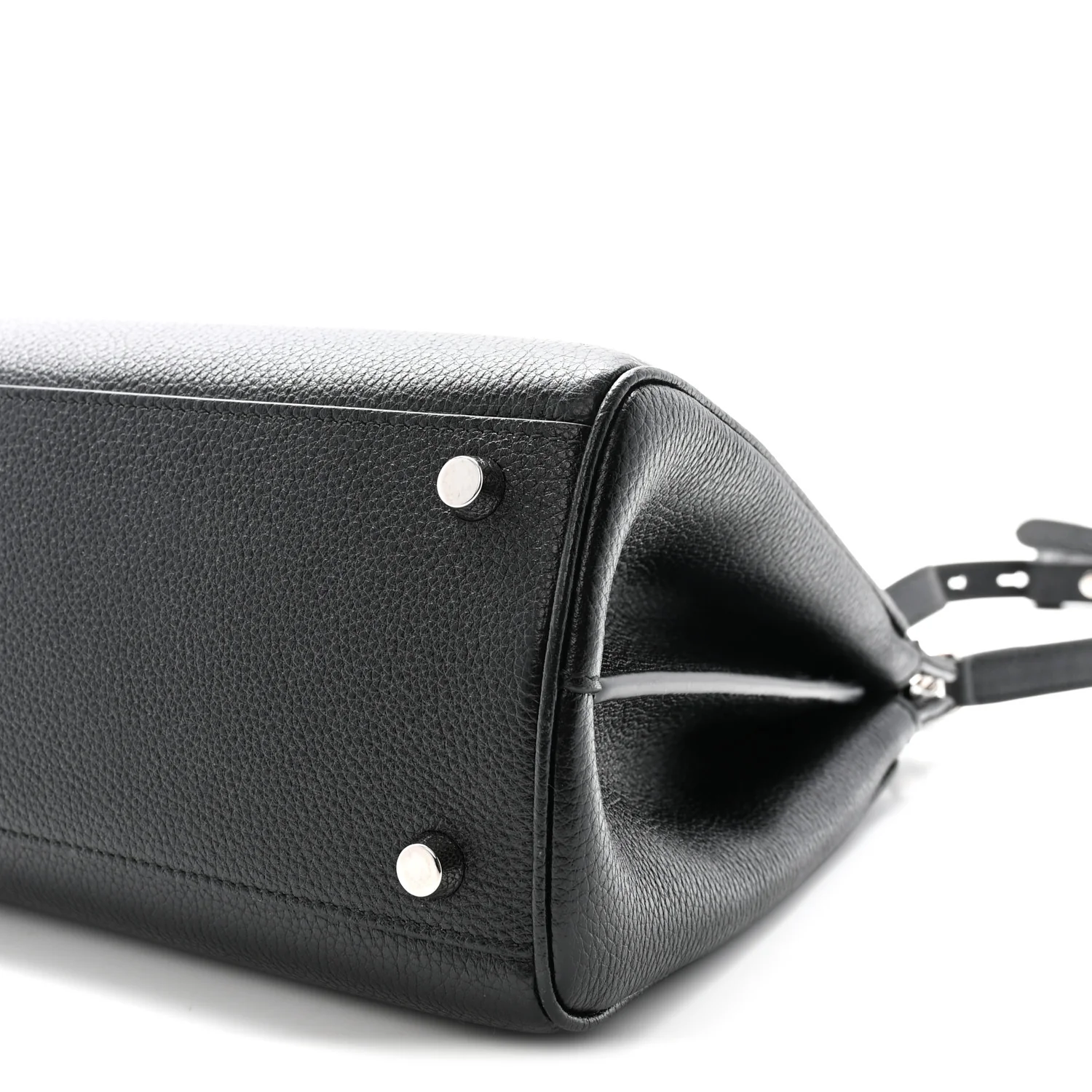 Grainy Calfskin Small Zumi Top Handle Bag Black - Top Club