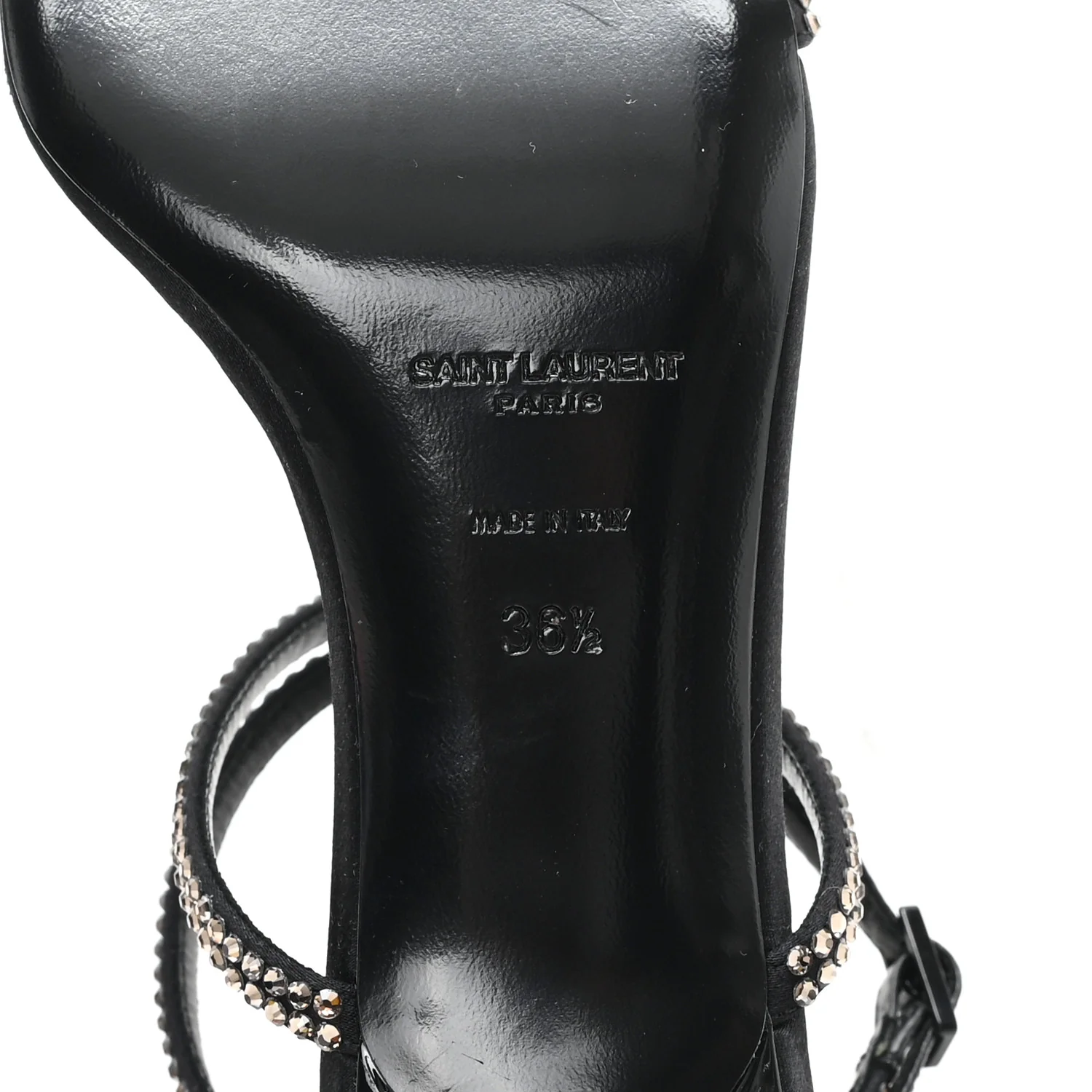Crepe Satin Baliqua 55 Vett Ankle Strap Sandals 36.5 Black - Top Club