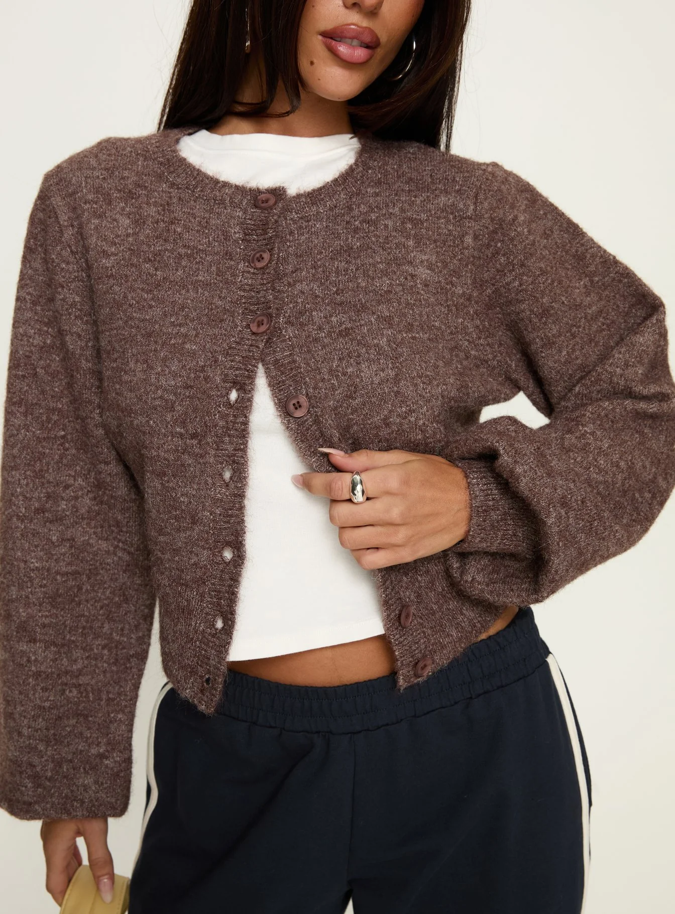 Dawsen Button Down Cardigan Brown