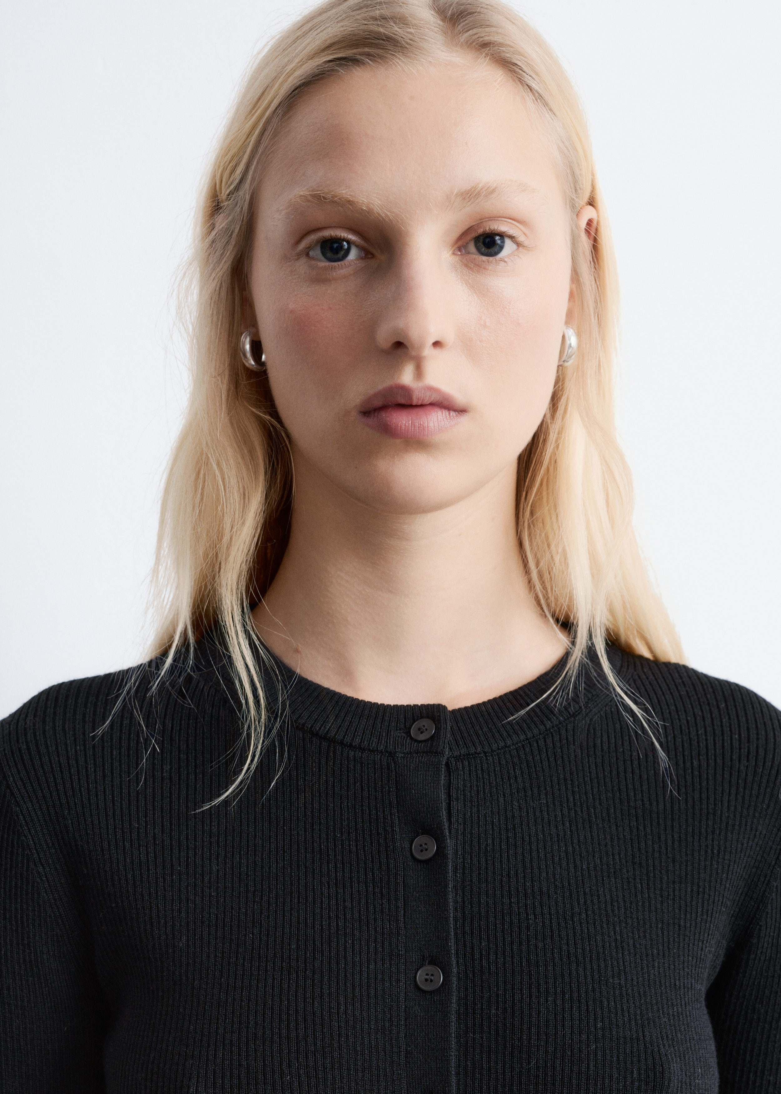 & Other Stories RIB-KNIT MERINO WOOL CARDIGAN