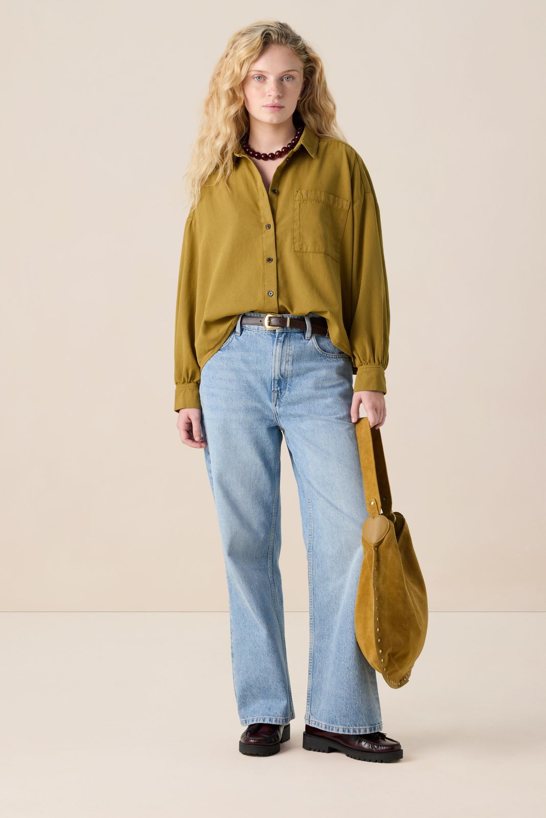 Donkergroene boxy blouse