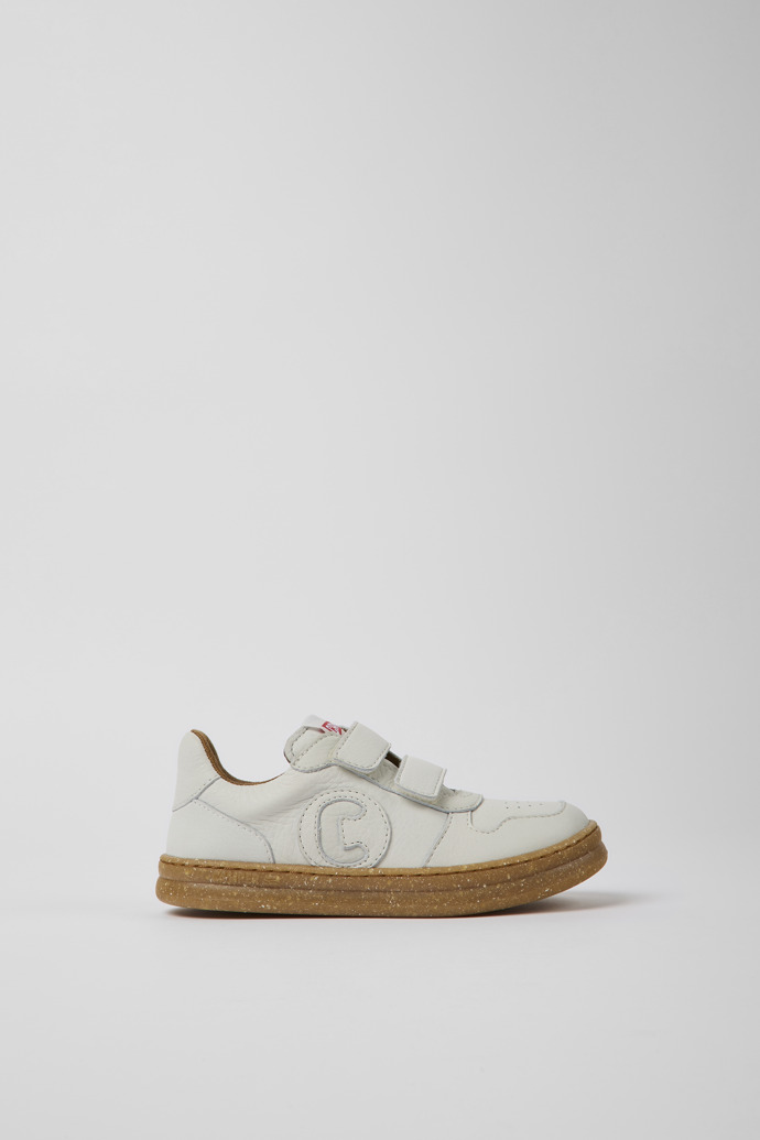 Runner sneakers made of white undyed leather