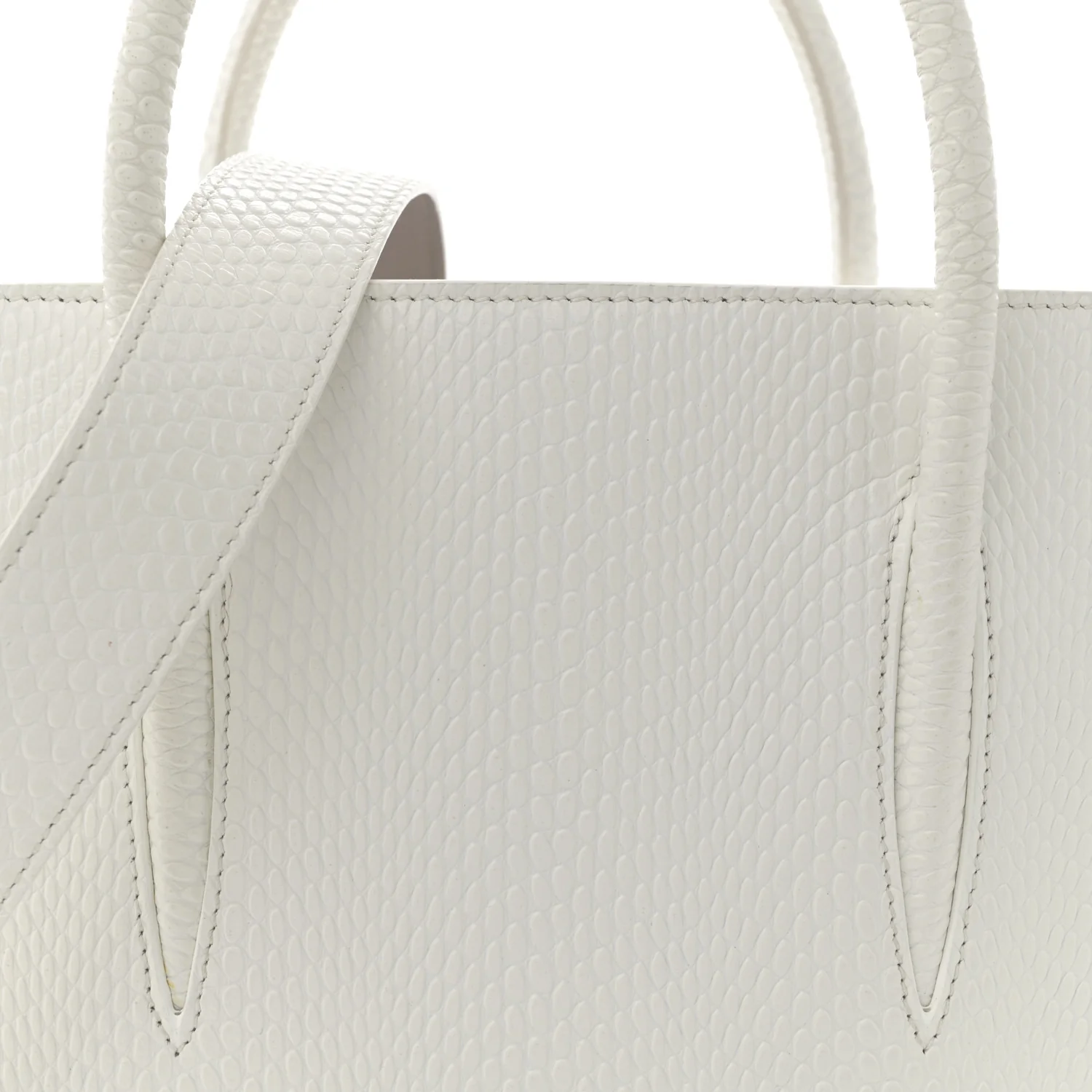 Calfskin Lizard Embossed Medium Paloma White - Top Club