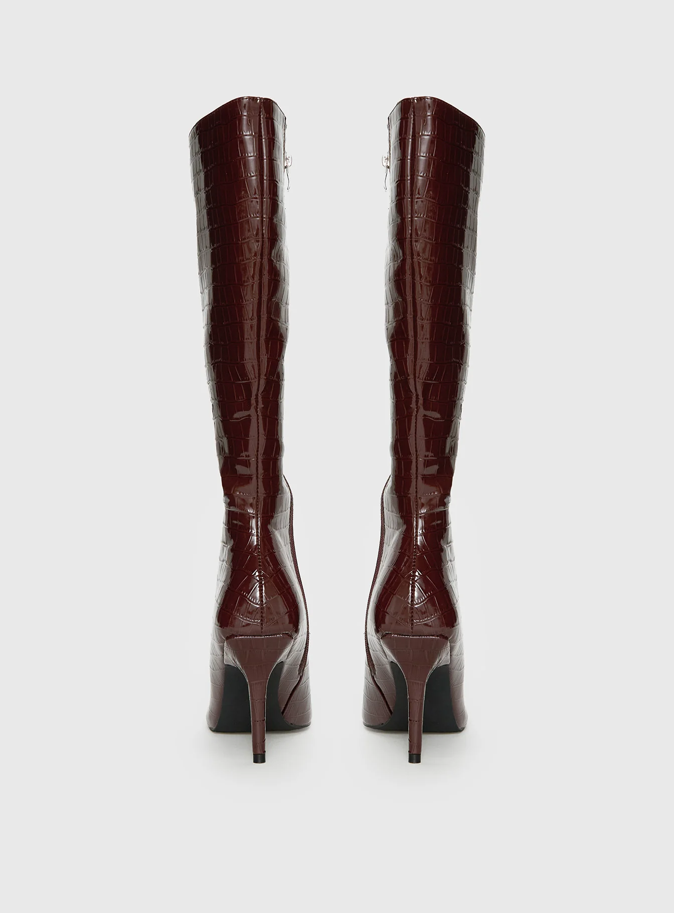 Alexx Knee High Boots Burgundy