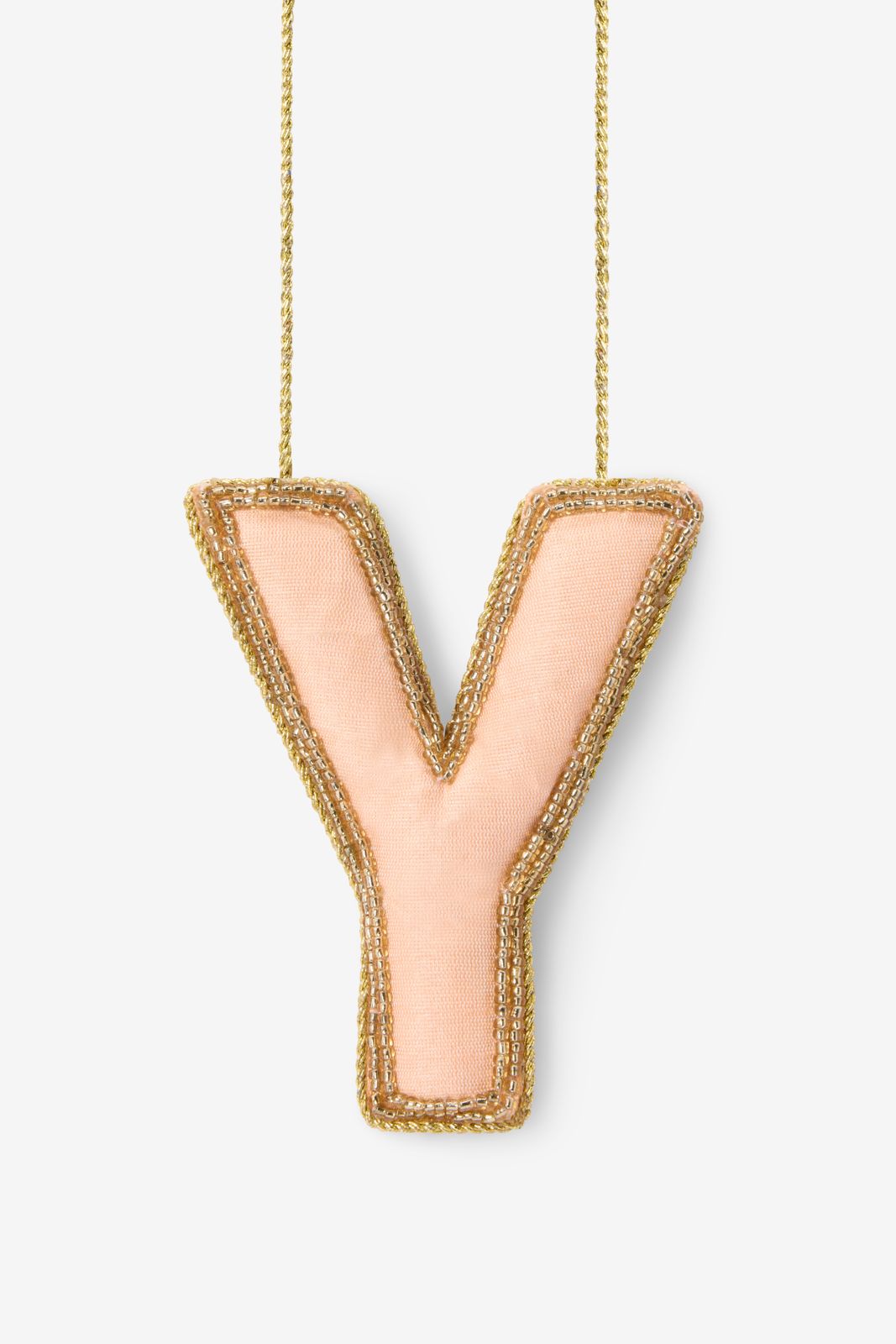 Lichtroze kersthanger letter Y