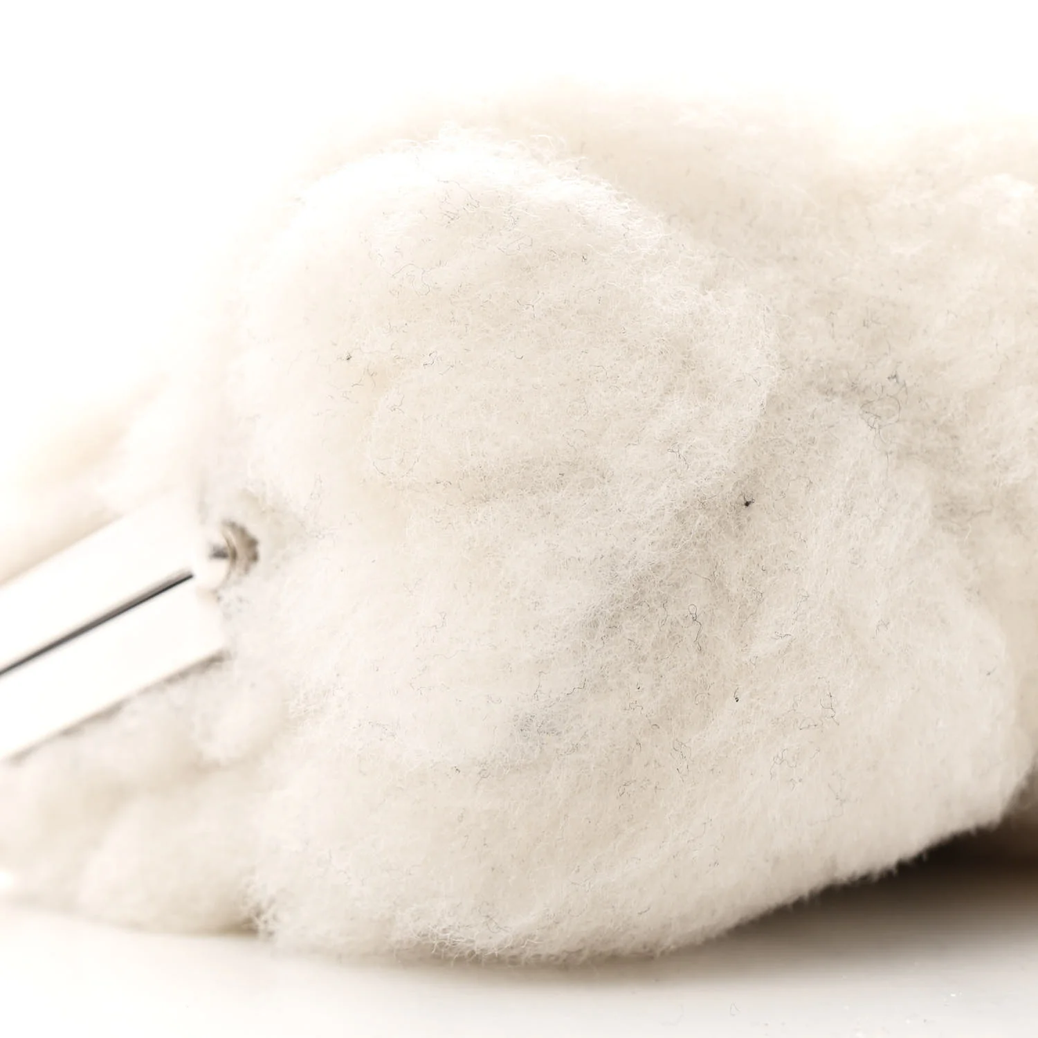 Shearling Sheepskin Lambskin Quilted Clutch With Chain White - Top Club