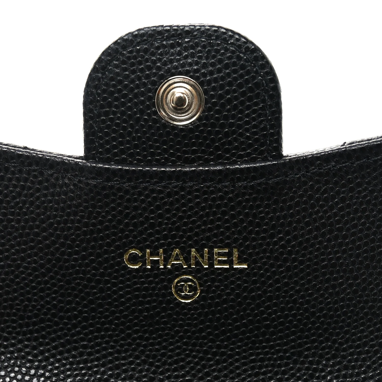 Caviar Quilted Flap Card Holder On Chain Black - Top Club