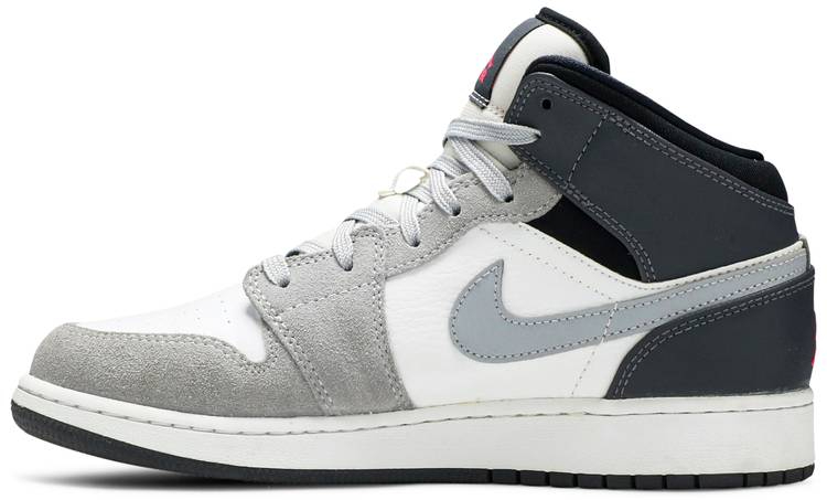 Air Jordan 1 Mid  White Grey Hyper Pink  555112-117 - Sneaker Replica Workshop