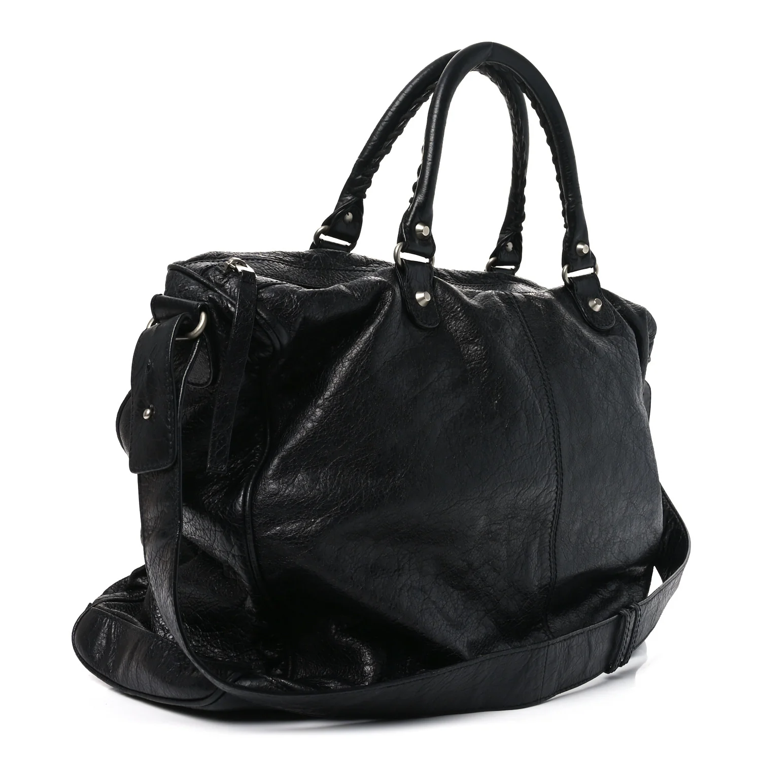 Agneau Classic Silver Hardware Weekender Black - Top Club