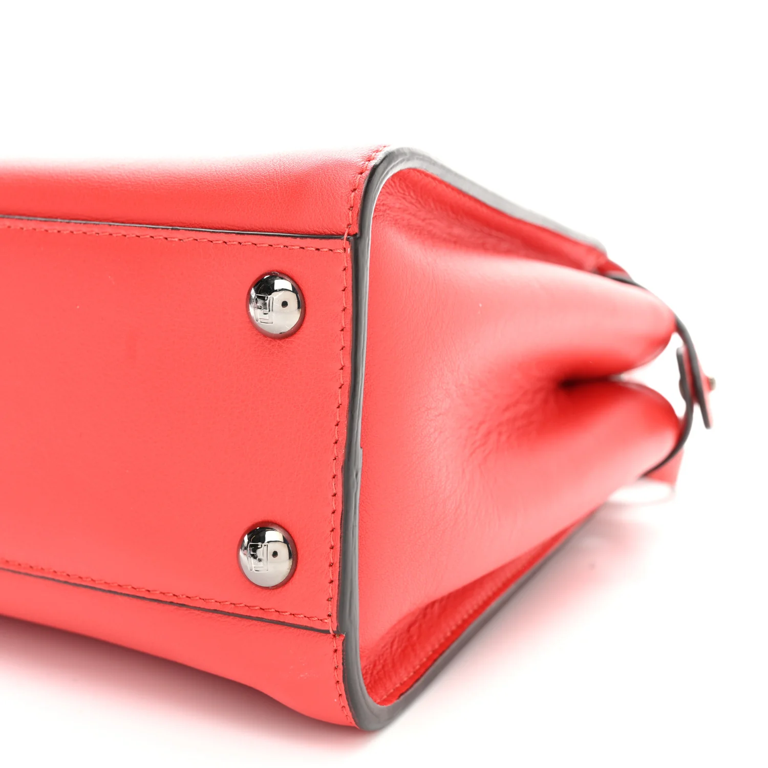 Vitello Seta Nappa Mini Plexi Handle Peekaboo Iconic Satchel Pomodoro - Top Club