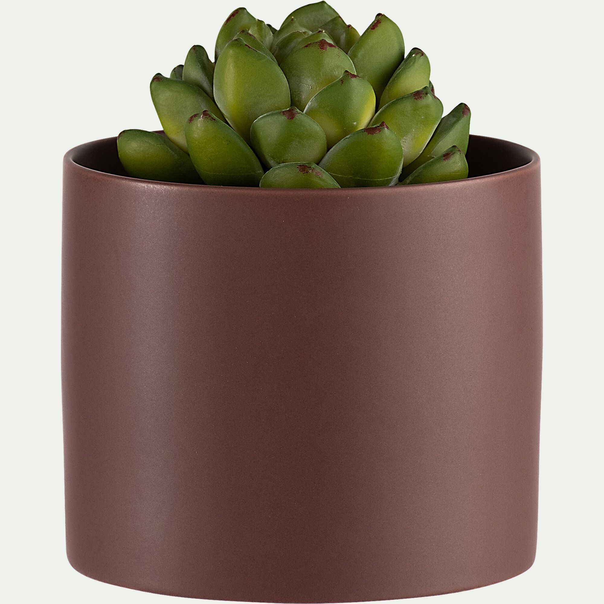 MARTIN - Cache-pot en céramique D10xH8,5cm - brun rhassoul