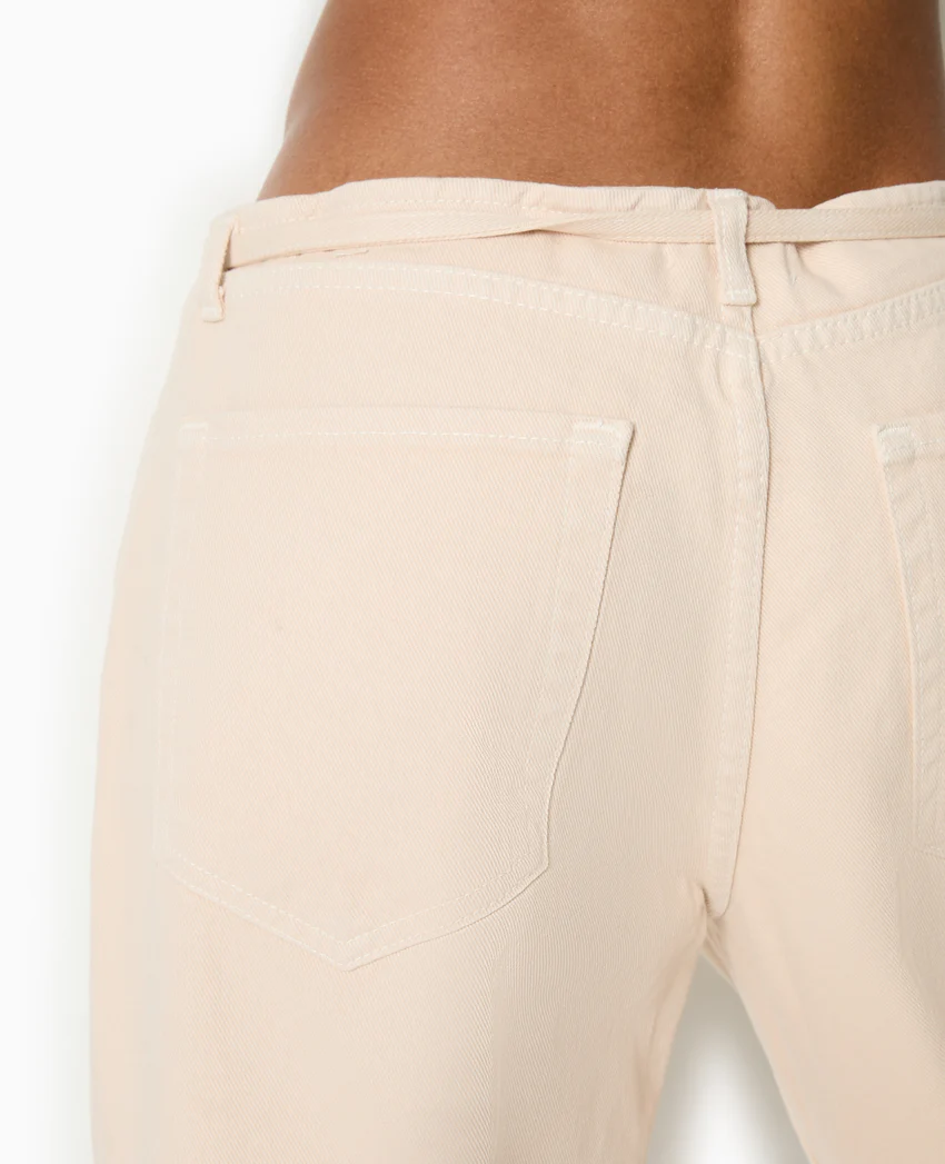 Pimkie Jean droit taille basse avec ceinture à nouer