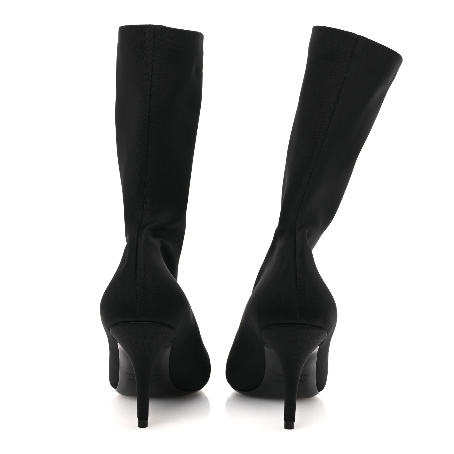 Jersey Crepe Extreme Pointed Toe Knife Booties 36 Black - Top Club