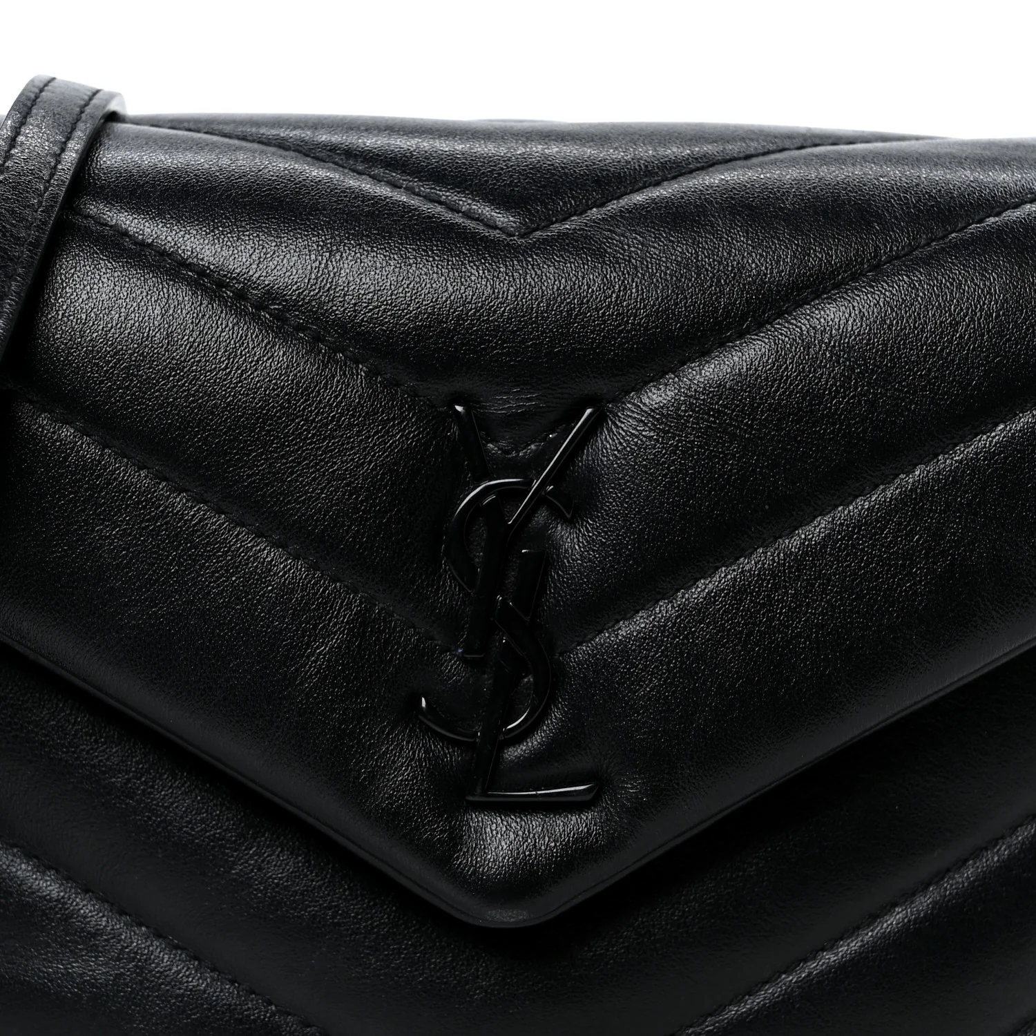 Calfskin Y Quilted Monogram Monochrome Toy Loulou Crossbody Bag Black - Top Club