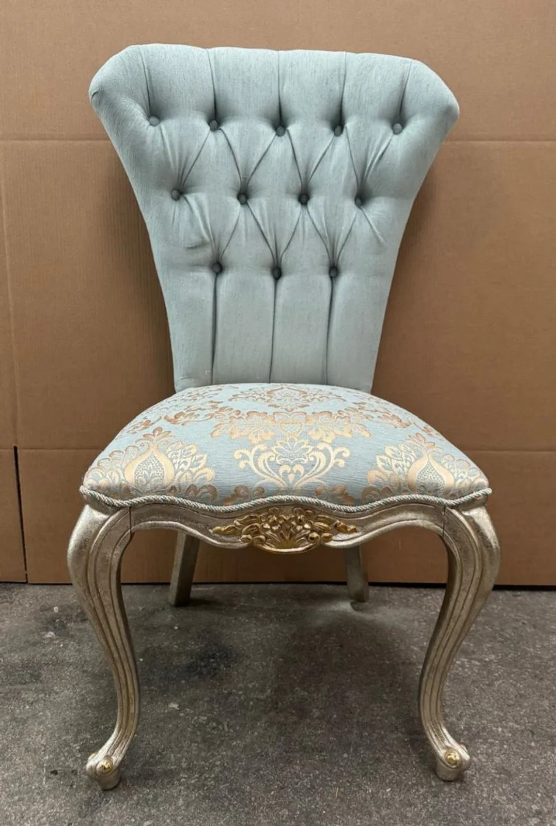 Luxury Baroque Dining Chair Turquoise / Silver / Gold - Baroque Furniture