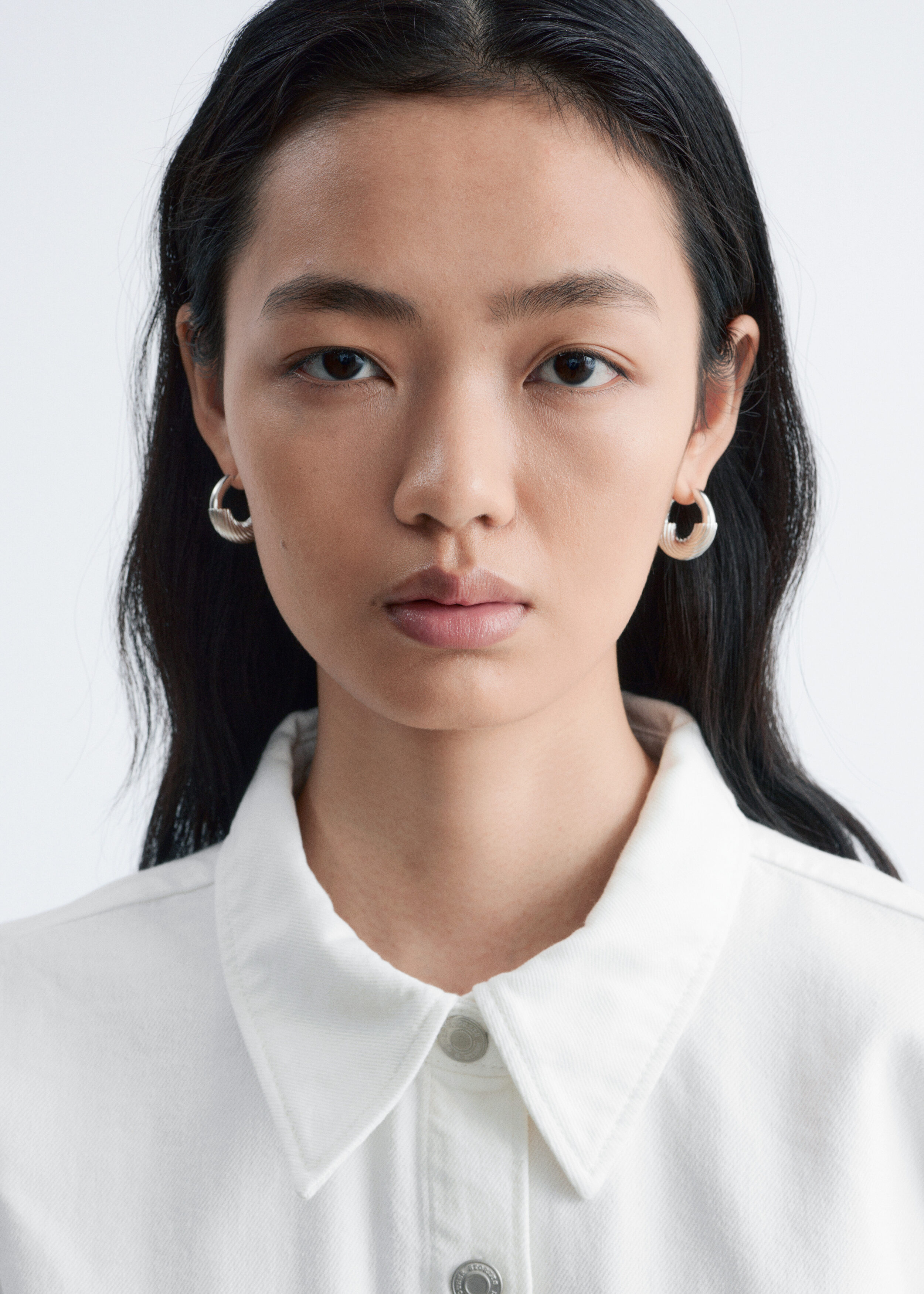 & Other Stories RIDGED HOOP EARRINGS