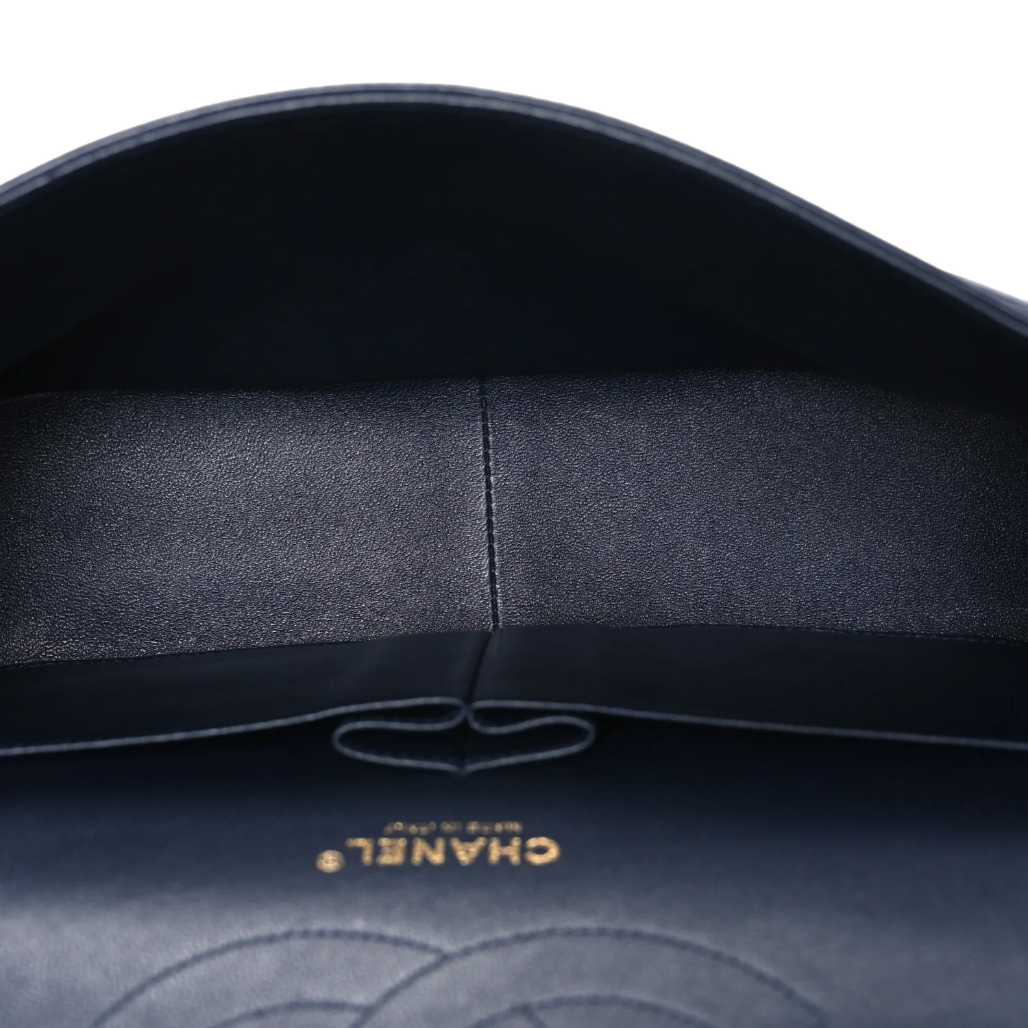 Lambskin Quilted Jumbo Double Flap Navy - Top Club