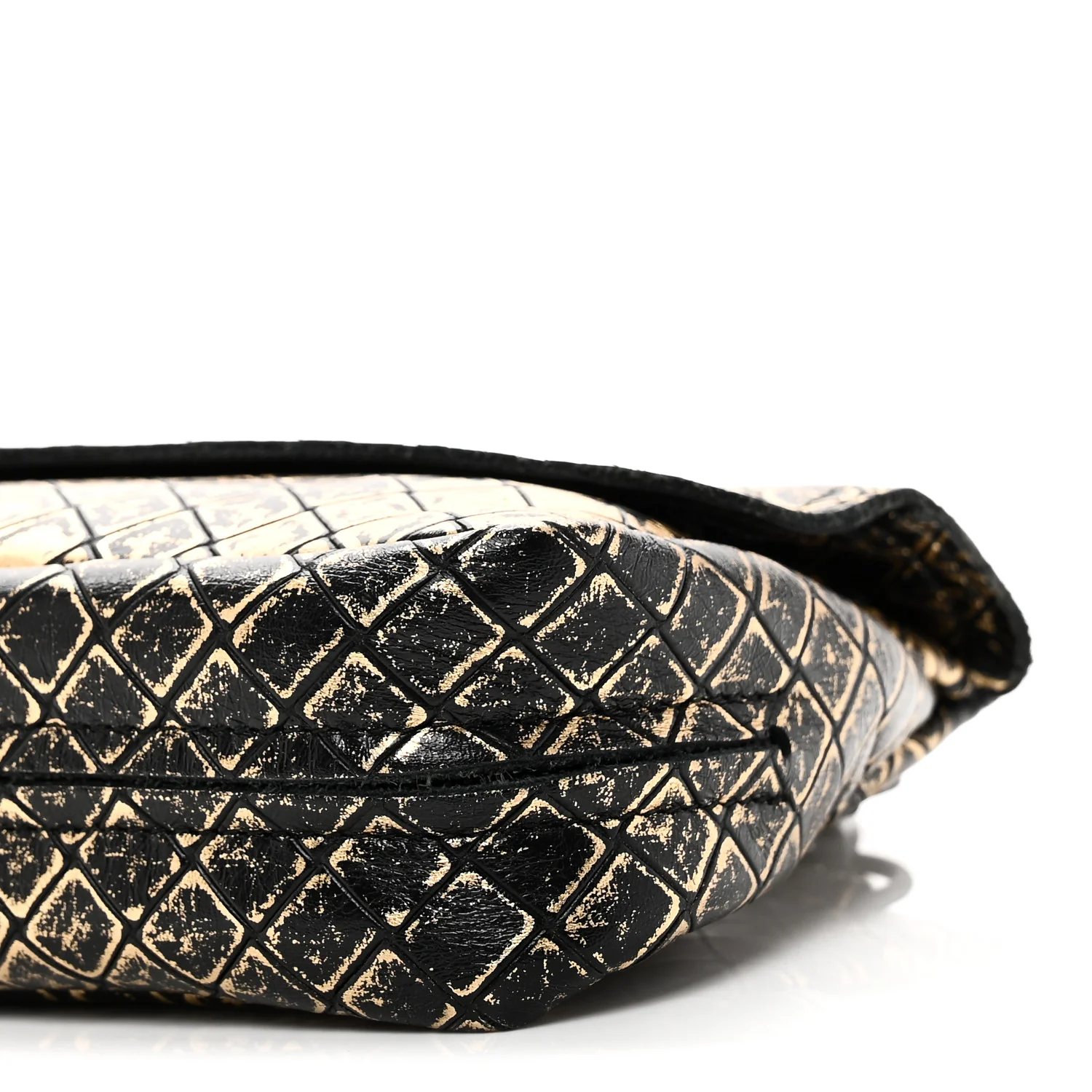 Calfskin Intrecciomirage Embossed Butterfly Chain Crossbody Black Gold - Top Club