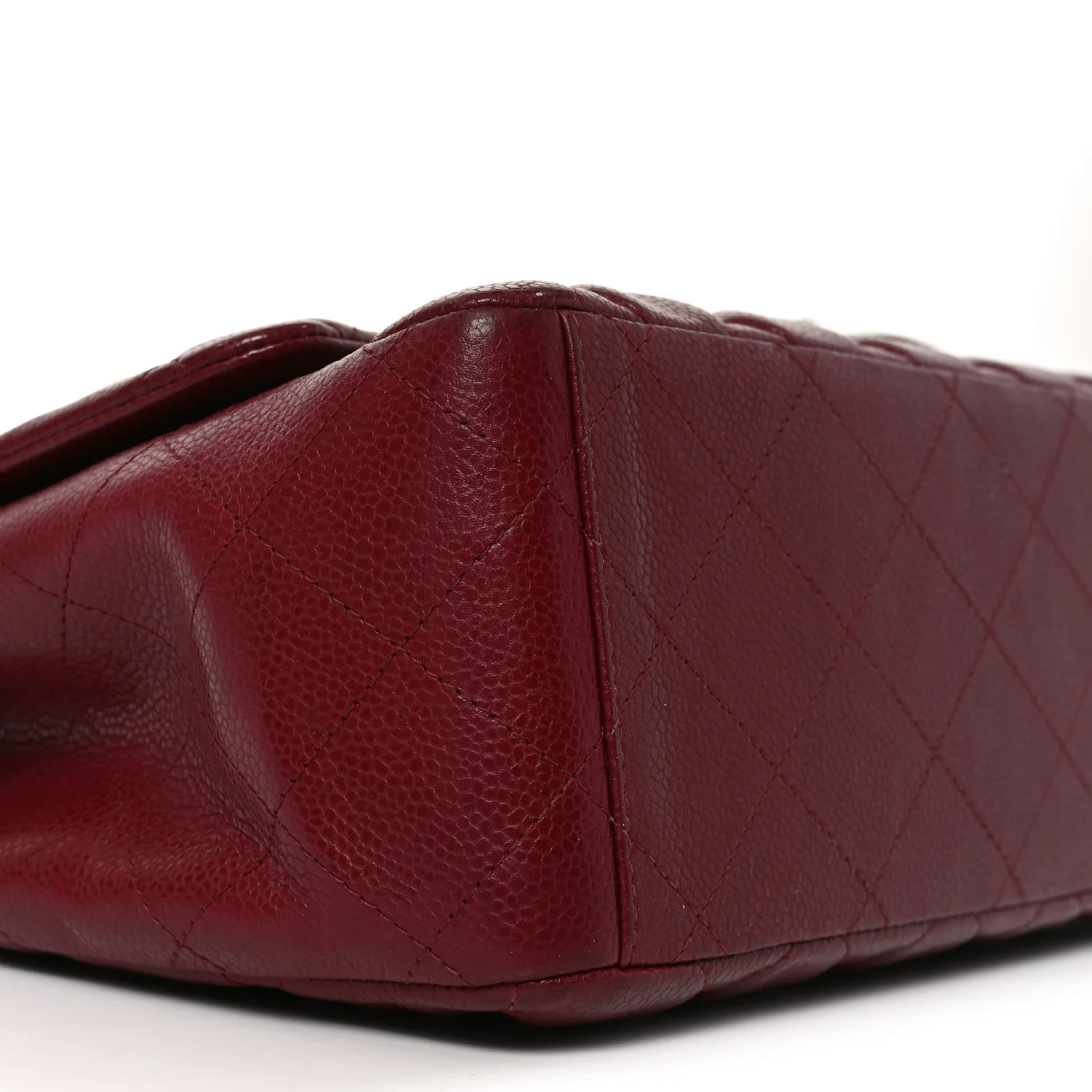 Caviar Quilted Maxi Single Flap Dark Red - Top Club