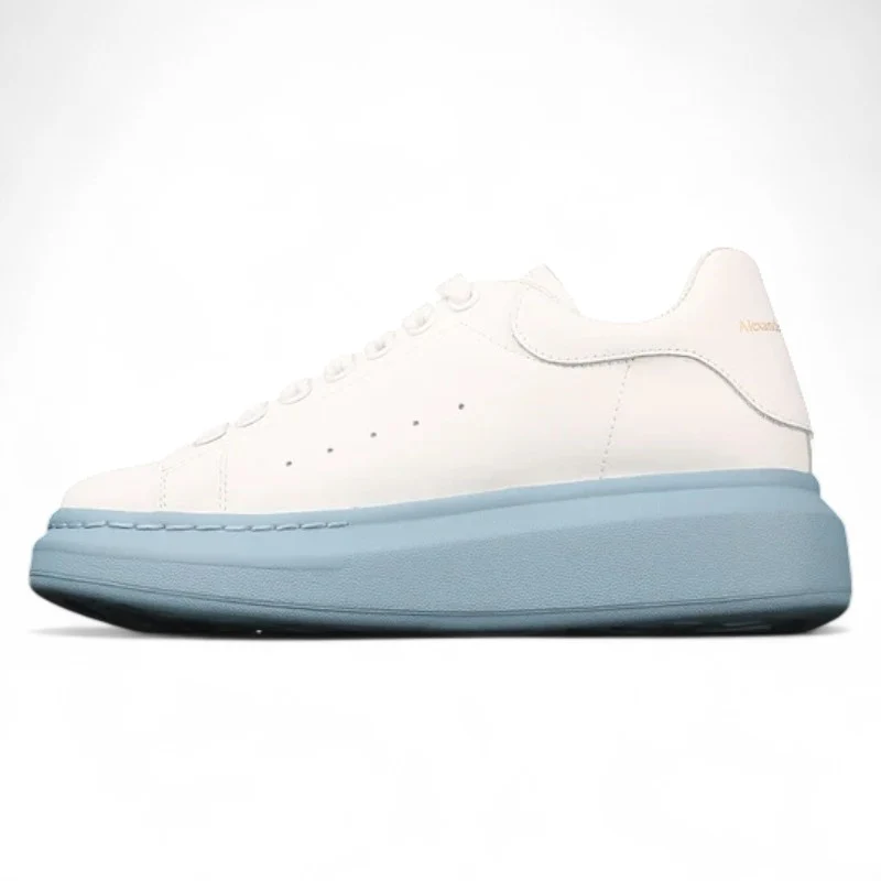 Alexander McQueen Oversized Sneakers – White with Sky Blue Sole - Sneaker Replica Workshop