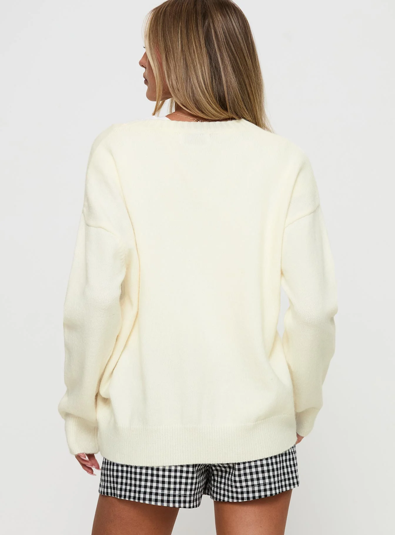 Living Is Easy Knit Sweater White