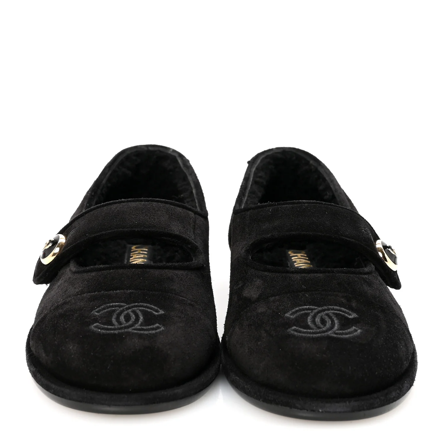 Suede Cap Toe CC Mary Jane Flats 37 Black - Top Club