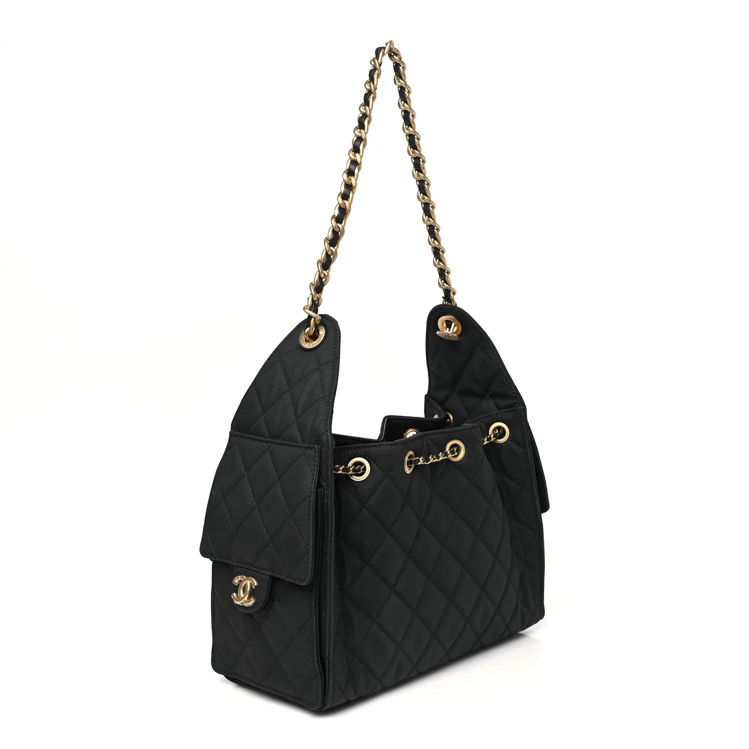 Canvas Quilted Small Chanel 25 Handbag Black - Top Club