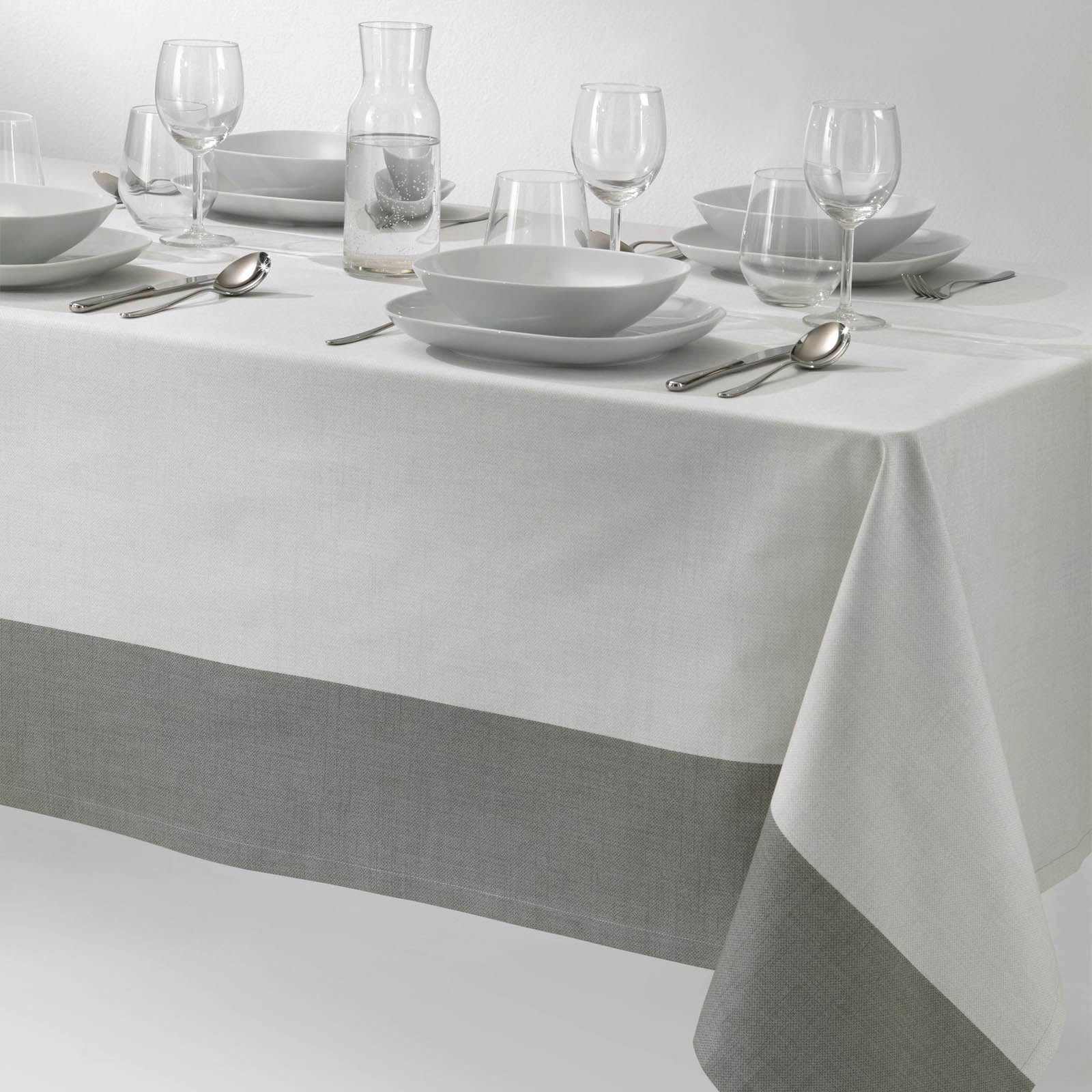 Tovaglia In Saia Di Cotone Intrecci 150X250 Bianco Mirabello