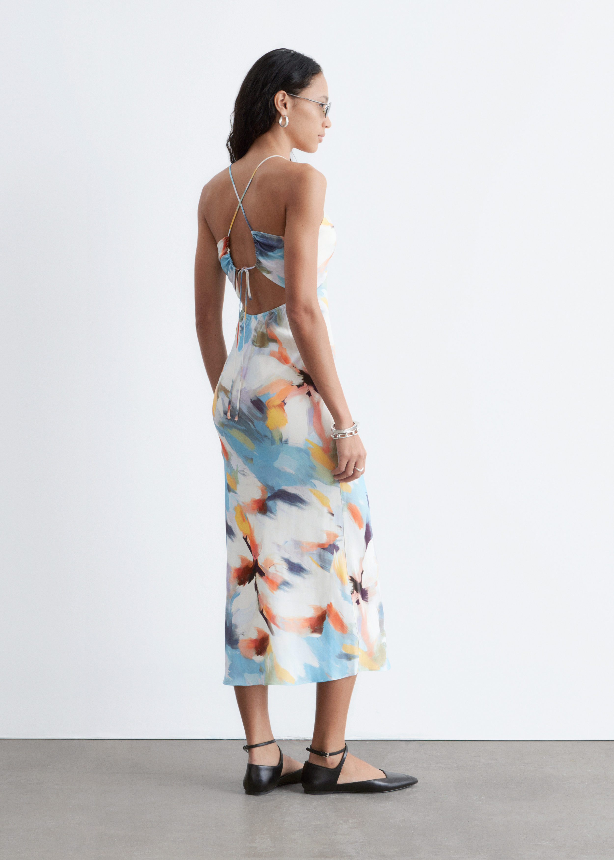 & Other Stories SATIN SLIP MIDI DRESS