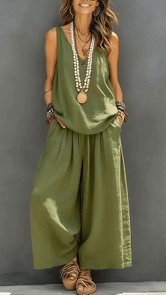 Women's Cotton Solid Color Sleeveless Loose Set - Nordfashionstorm - Women's Clothing, Fashion for You - Nordfashionstorm.com