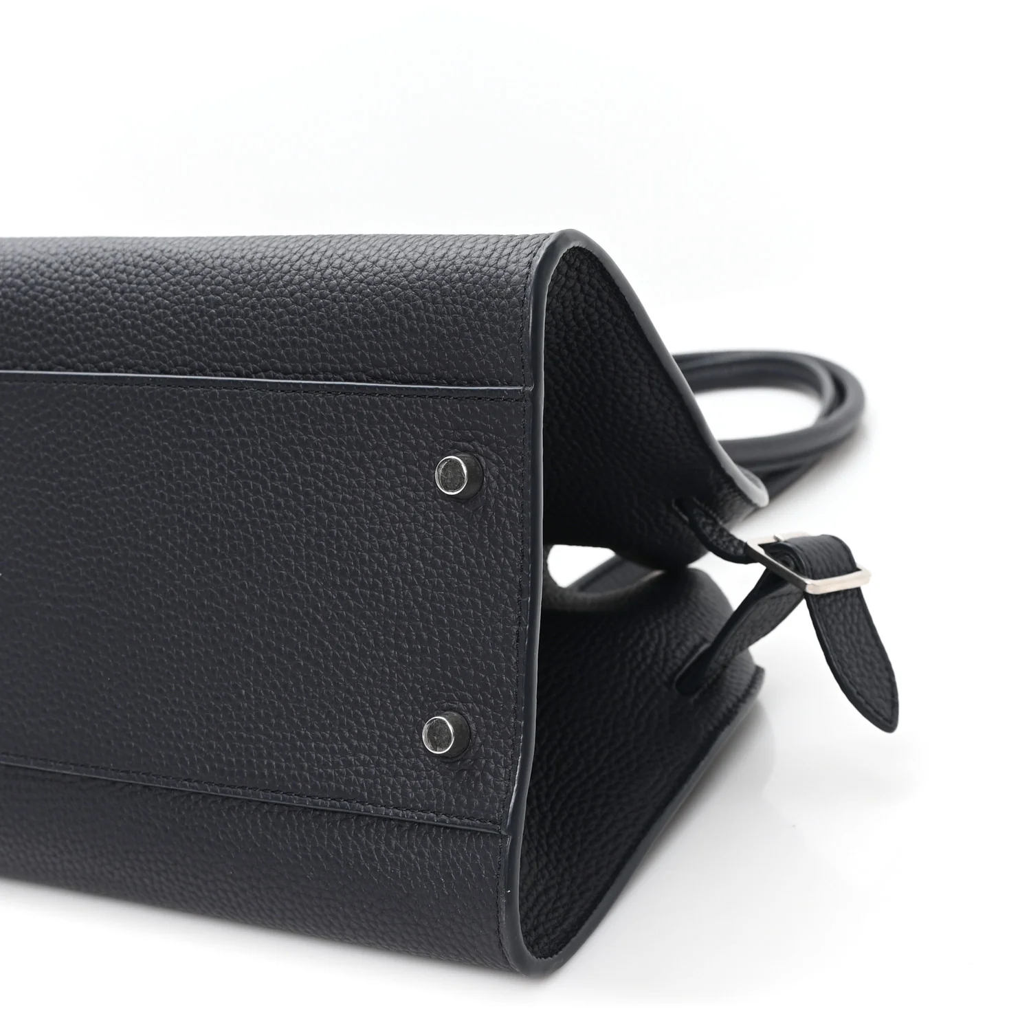 Matte Grained Calfskin Margaux Shoulder 12 Marine - Top Club