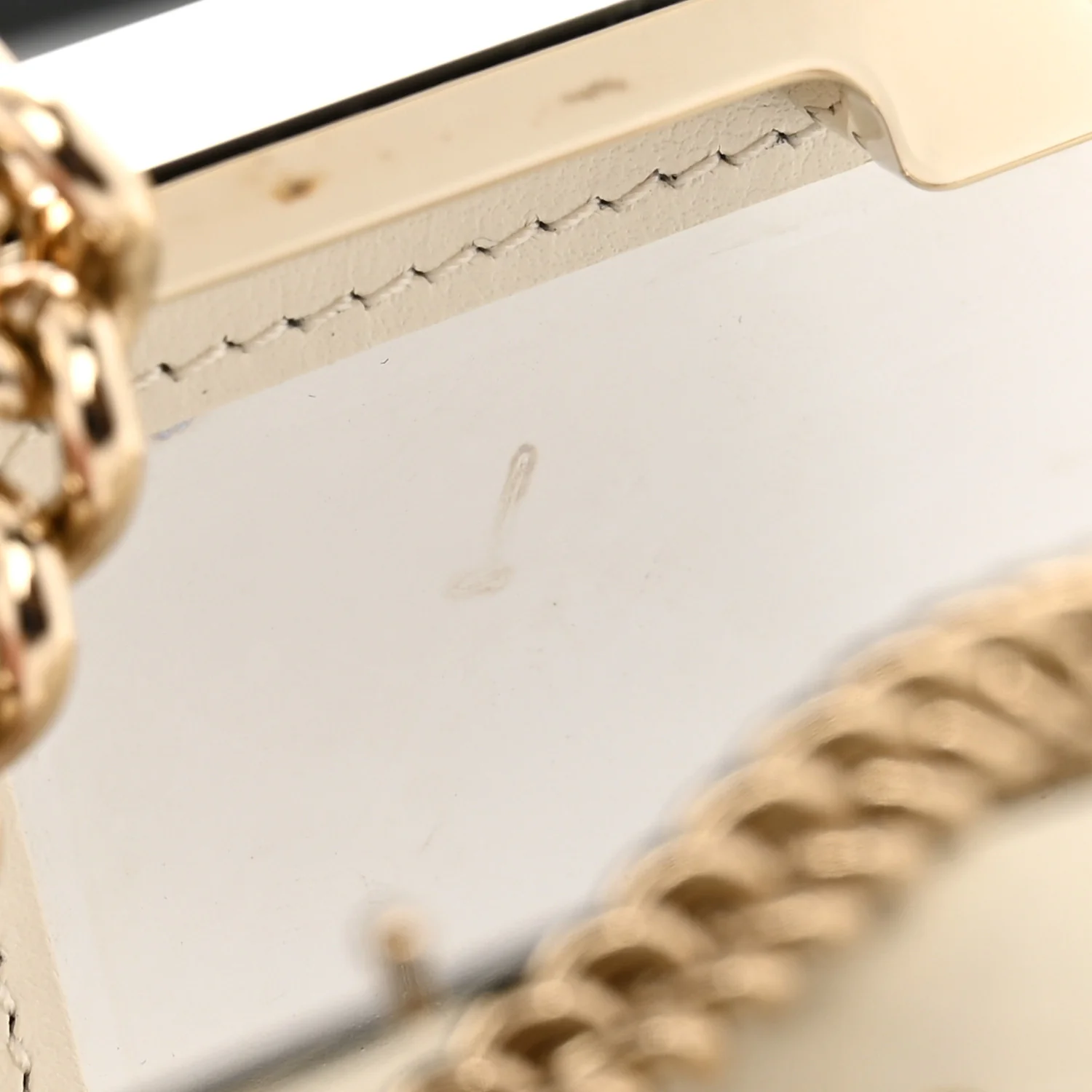 Patent Calfskin Boy Minaudiere White - Top Club