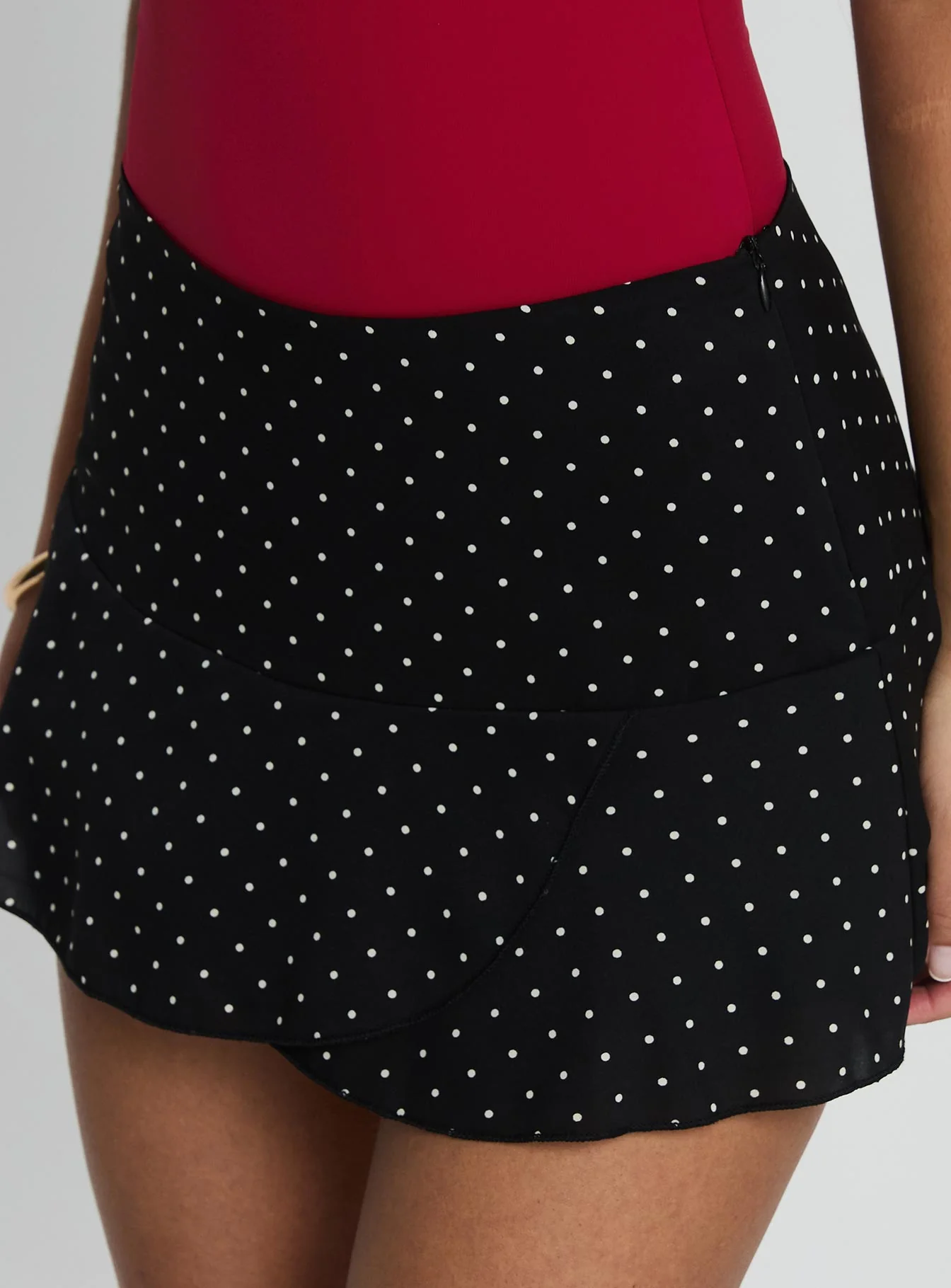 Sonsie Mini Skirt Black / White Polka