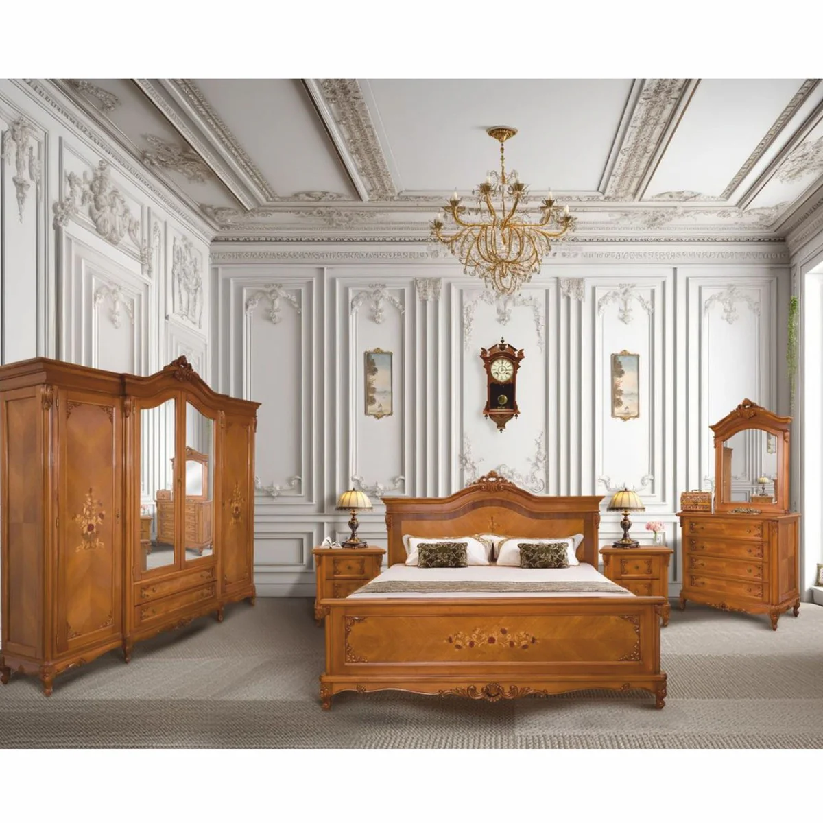 Luxury baroque night dresser with 2 drawers brown H. 68 cm - Baroque furniture