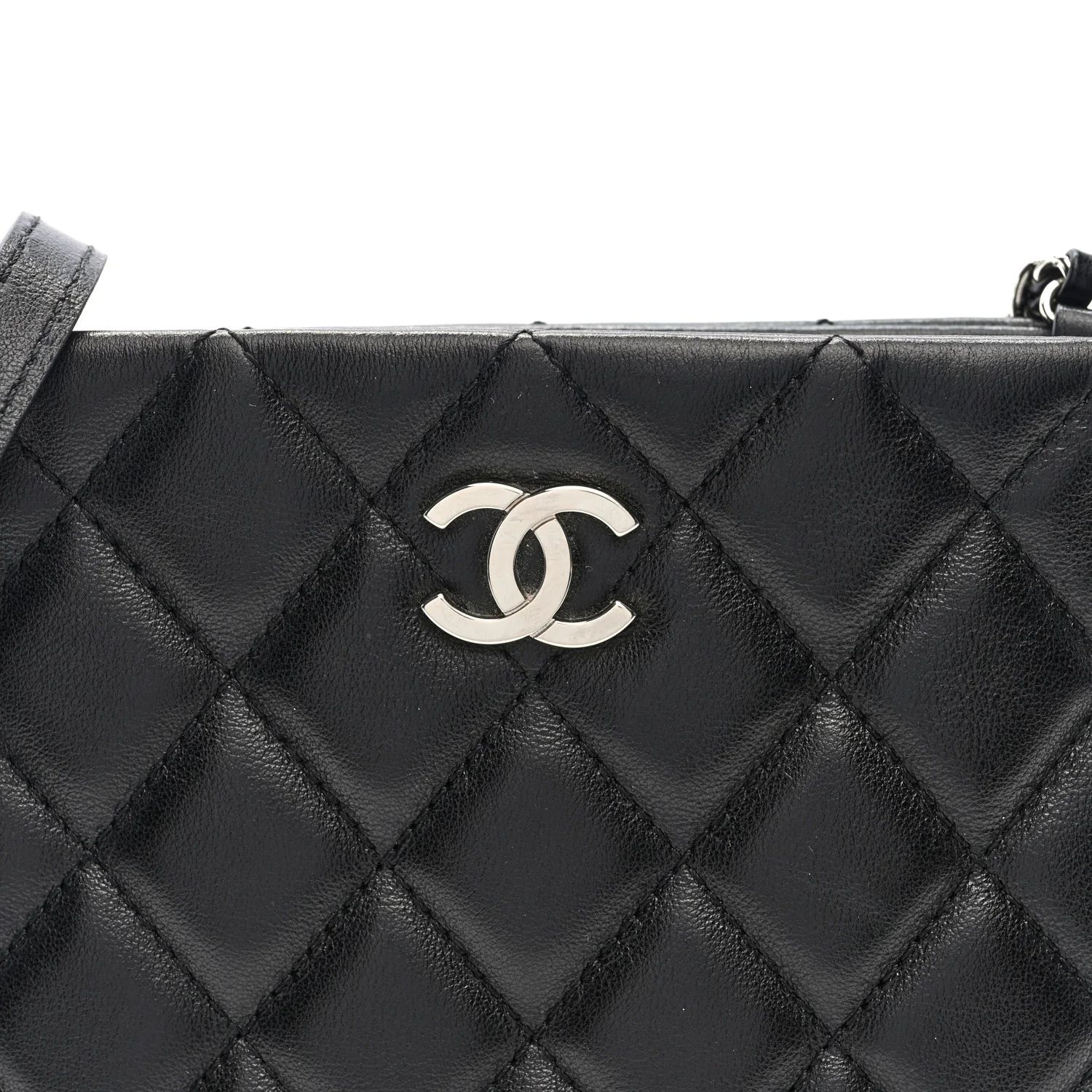 Lambskin Quilted Crossbody Bag Black - Top Club