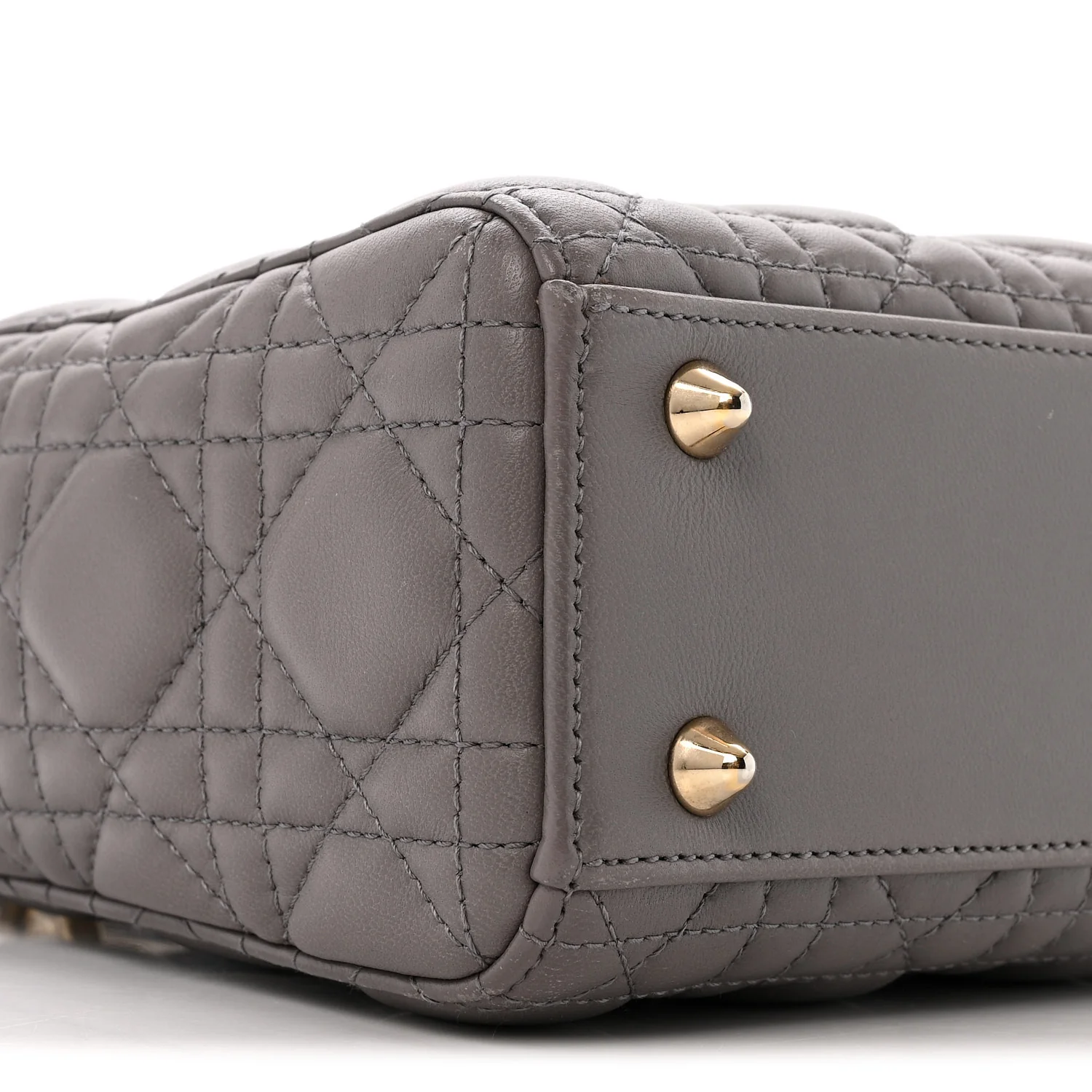 Lambskin Cannage Small Lady Dior Grey - Top Club