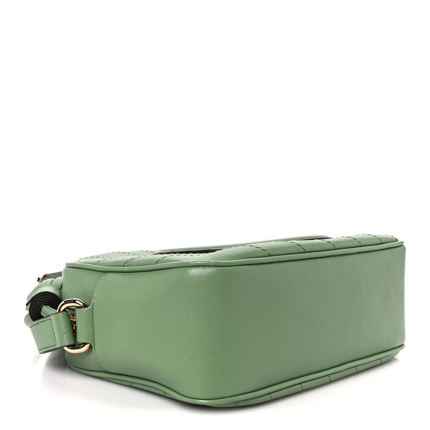 Sakai Be Green Calfskin Diagonal Stitched Small Blondie Shoulder Bag Green Soil Grass - Top Club