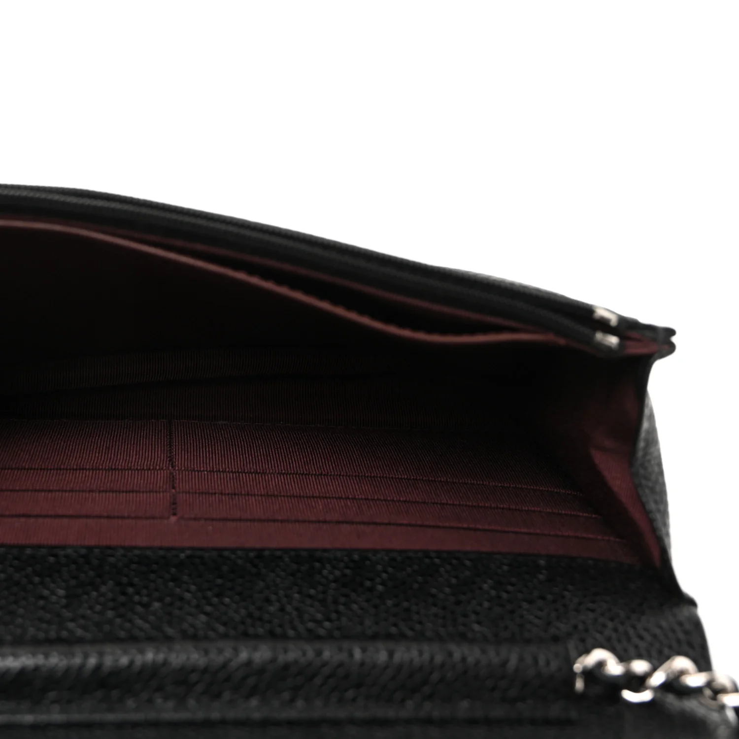 Caviar Quilted Wallet on Chain WOC Black - Top Club