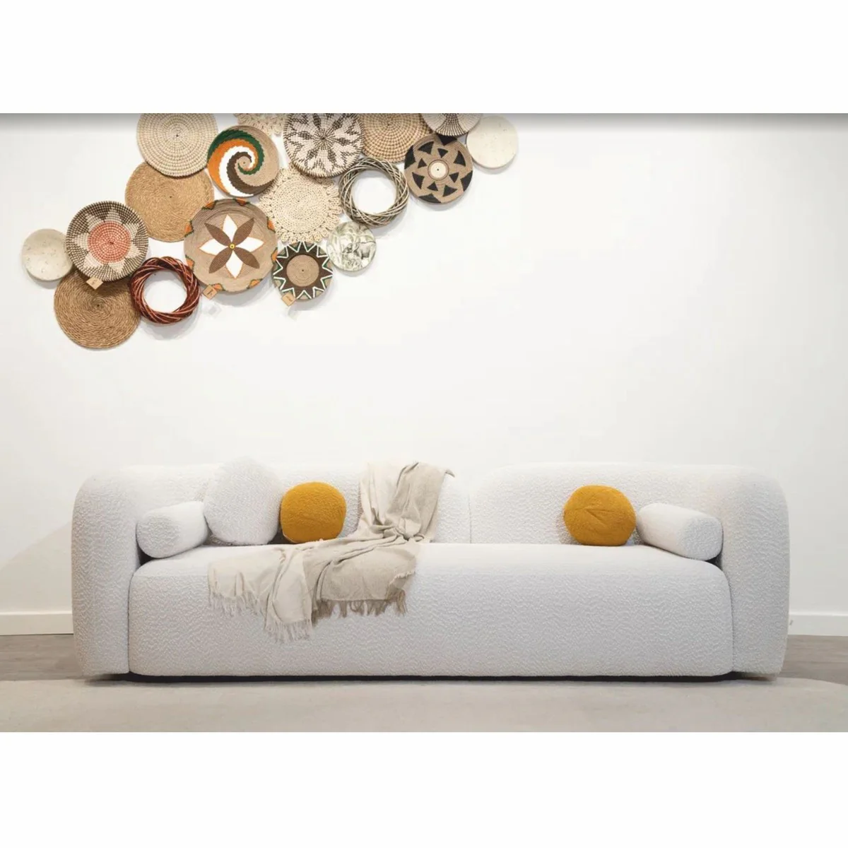 Luxury Living Room & Hotel Sofa White 240 cm - Luxury Furniture