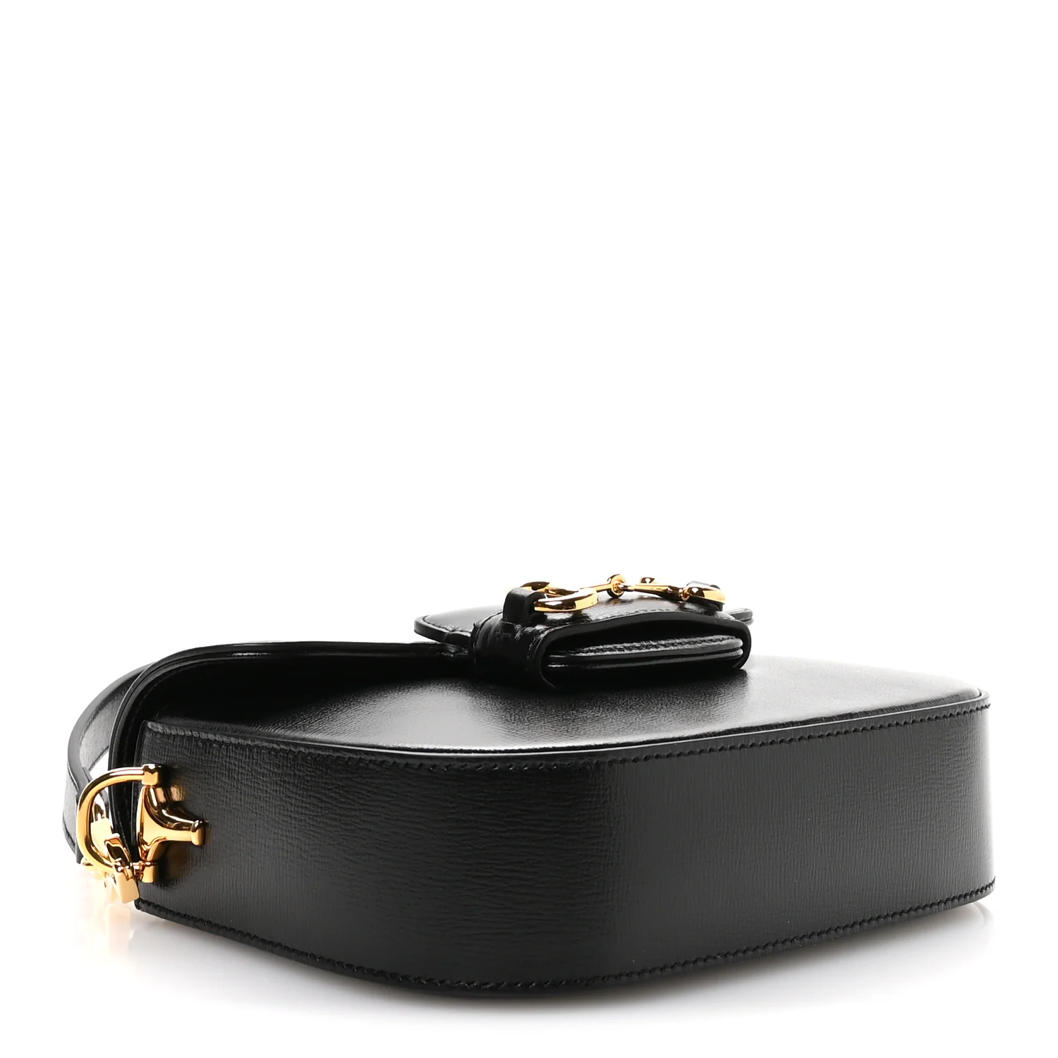 Azalea Calfskin Web Mini Horsebit 1955 Shoulder Bag Black - Top Club
