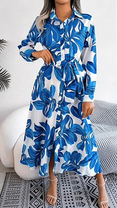Women's Floral Belted Dress - Nordfashionstorm - Women's Clothing, Fashion for You - Nordfashionstorm.com