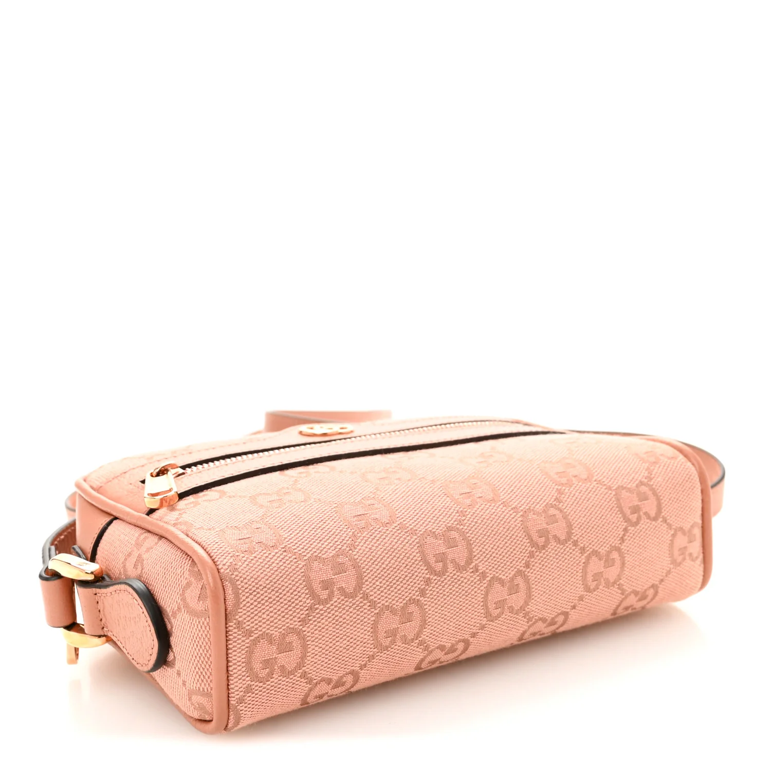Monogram Textured Dollar Calfskin Mini Ophidia Shoulder Bag Cloche Rose Pink - Top Club