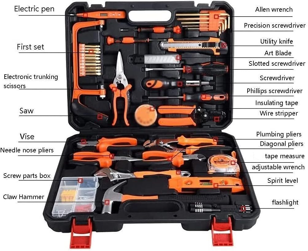 Kit combinati Utensili, Kit Attrezzi for casa, Set di Attrezzi a Mano for la Riparazione di Auto a casa con scatole degli Attrezzi, Strumenti e miglioramento a casa