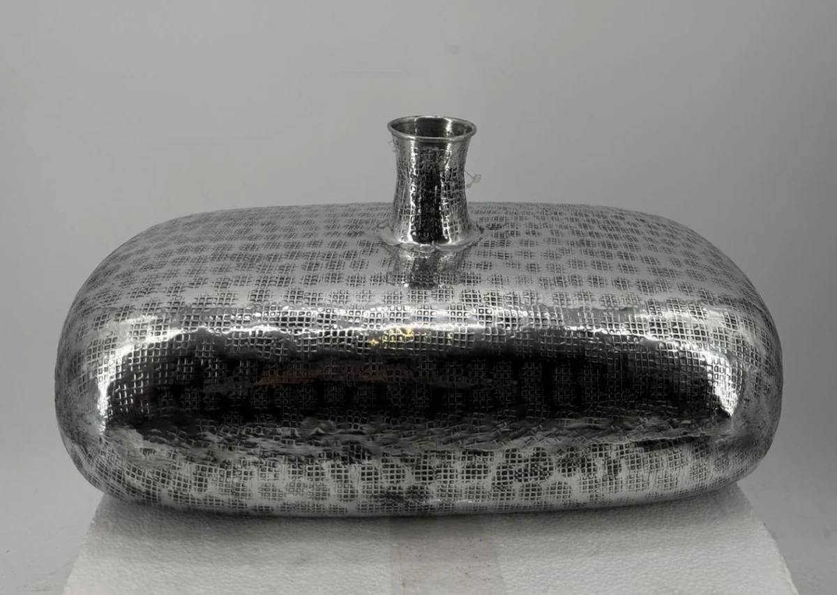 Aluminum decorative vase silver 39 cm - aluminum decorative accessories