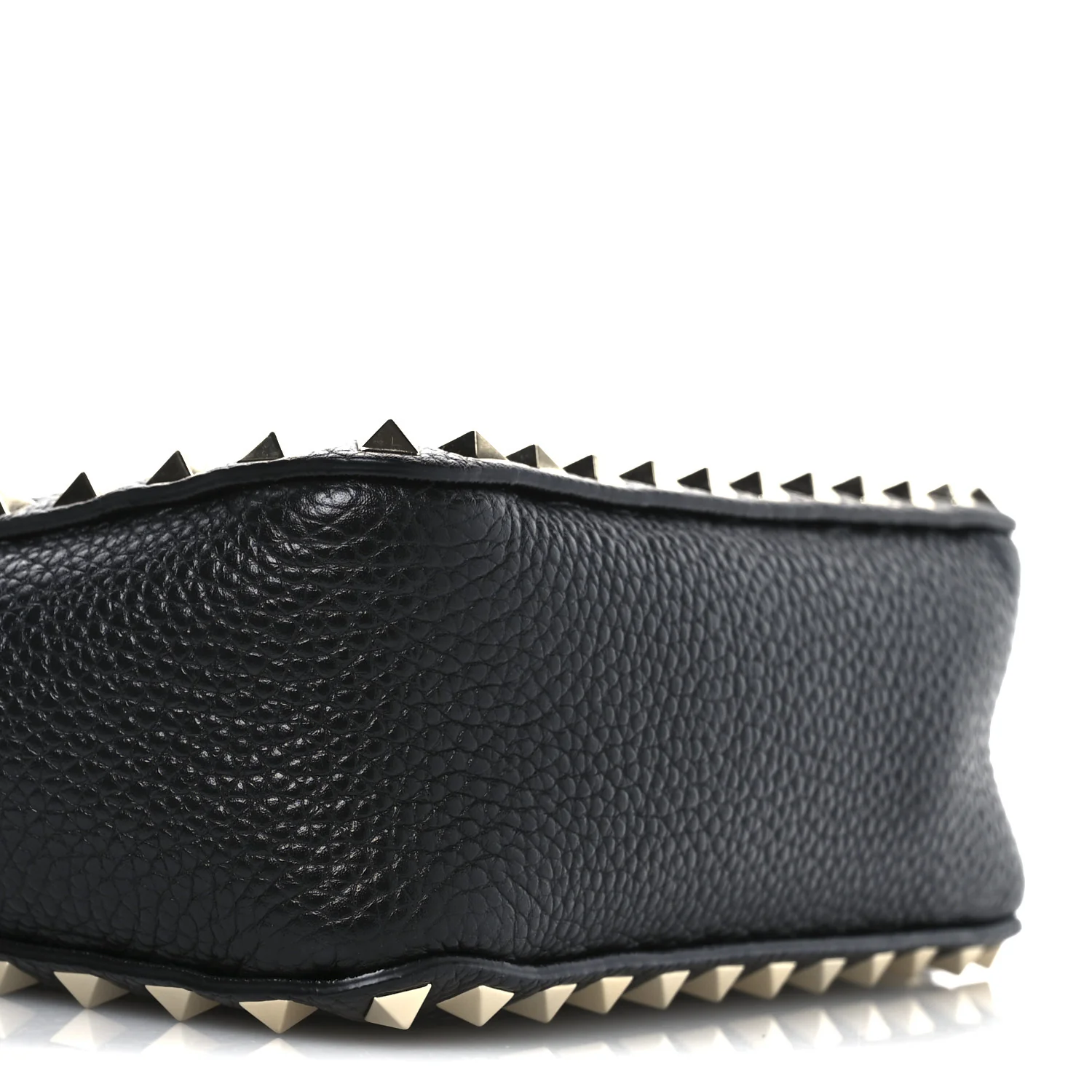 Pebbled Calfskin Mini Rockstud Flip-Lock Messenger Bag Black - Top Club
