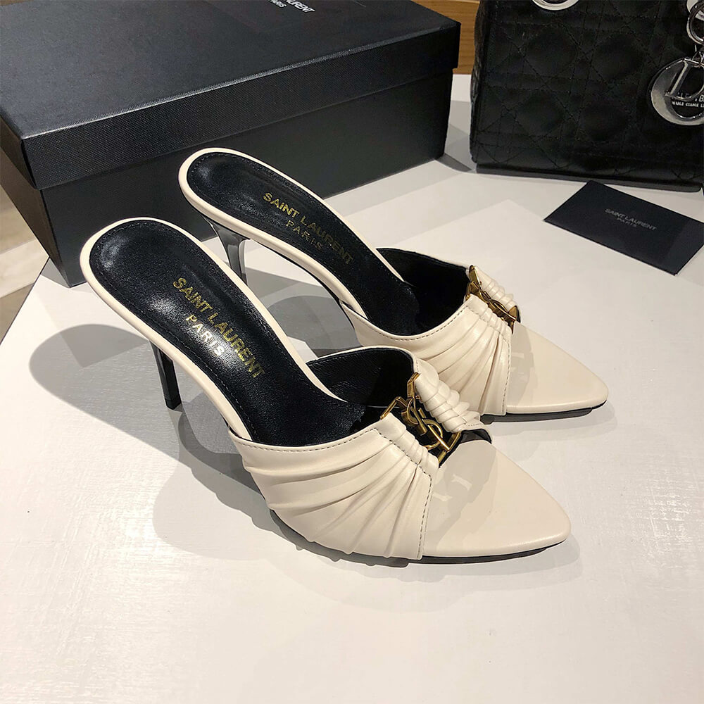 YSL  BABYLONE MULES IN SMOOTH LEATHER - Top Club