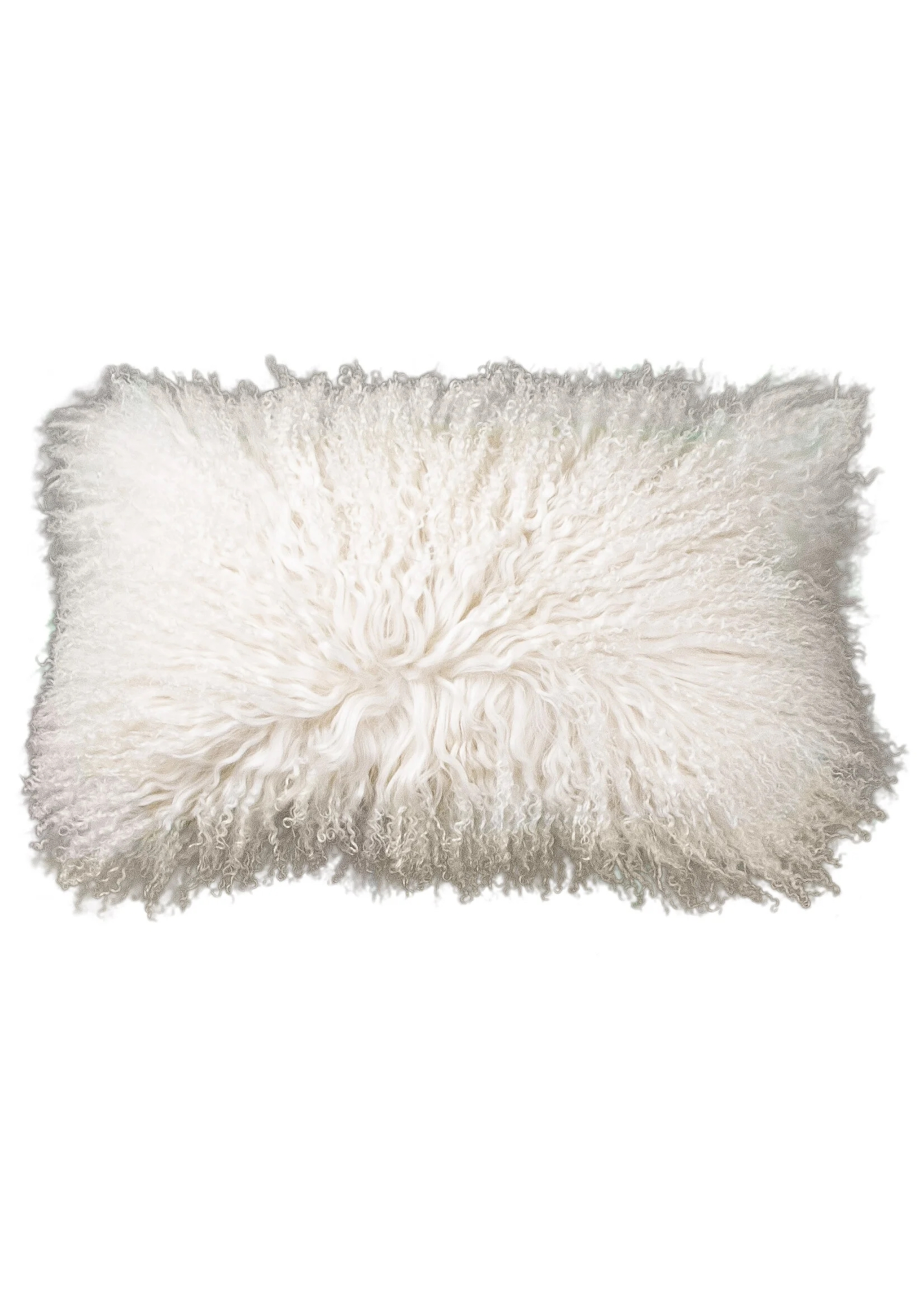 Kussen Tibetaans schapenvacht off-white 50x30 cm