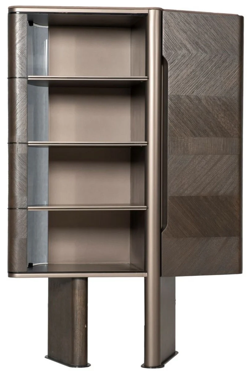 Luxury display cabinet dark brown / bronze 105.95 x 48.15 x H. 170 cm - display cabinet with door - hotel furniture - luxury furniture - luxury collection