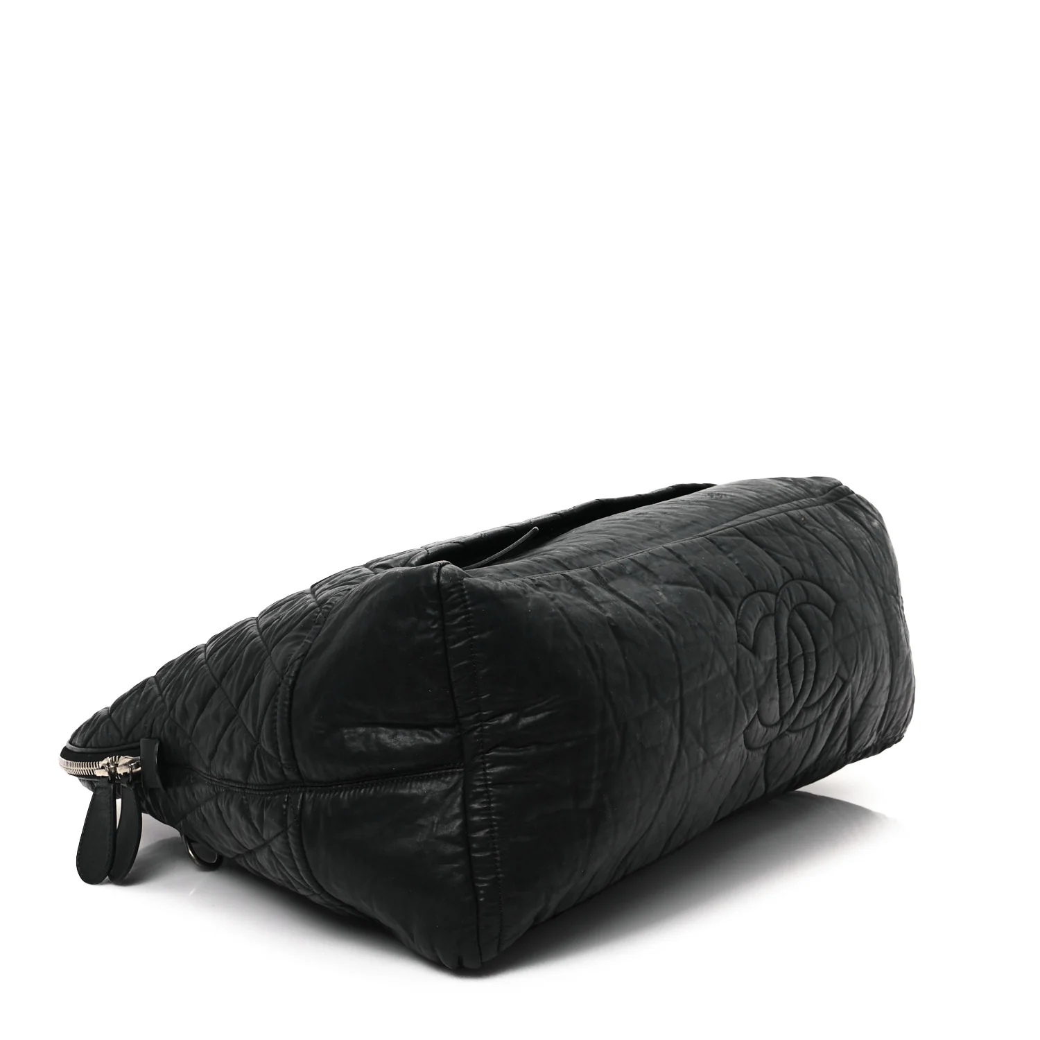 Coated Canvas Quilted Large Garment Travel Bag Black - Top Club