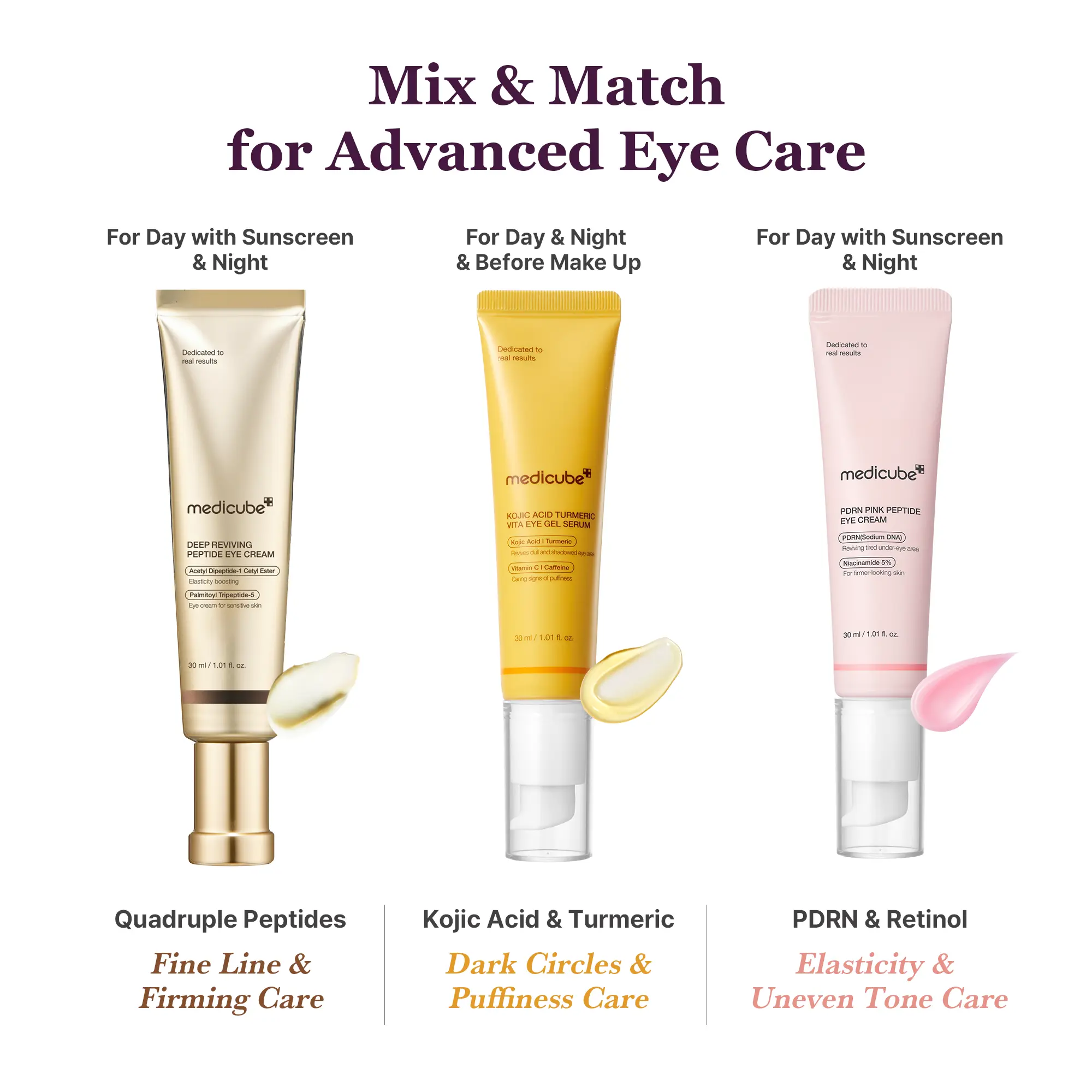 [medicube] Mix & Match Eye Serum Set| Brightening, Elasticity & Puffiness Care for Smooth, Radiant & Youthful-Looking Eyes| Korean Skincare, K-Beauty